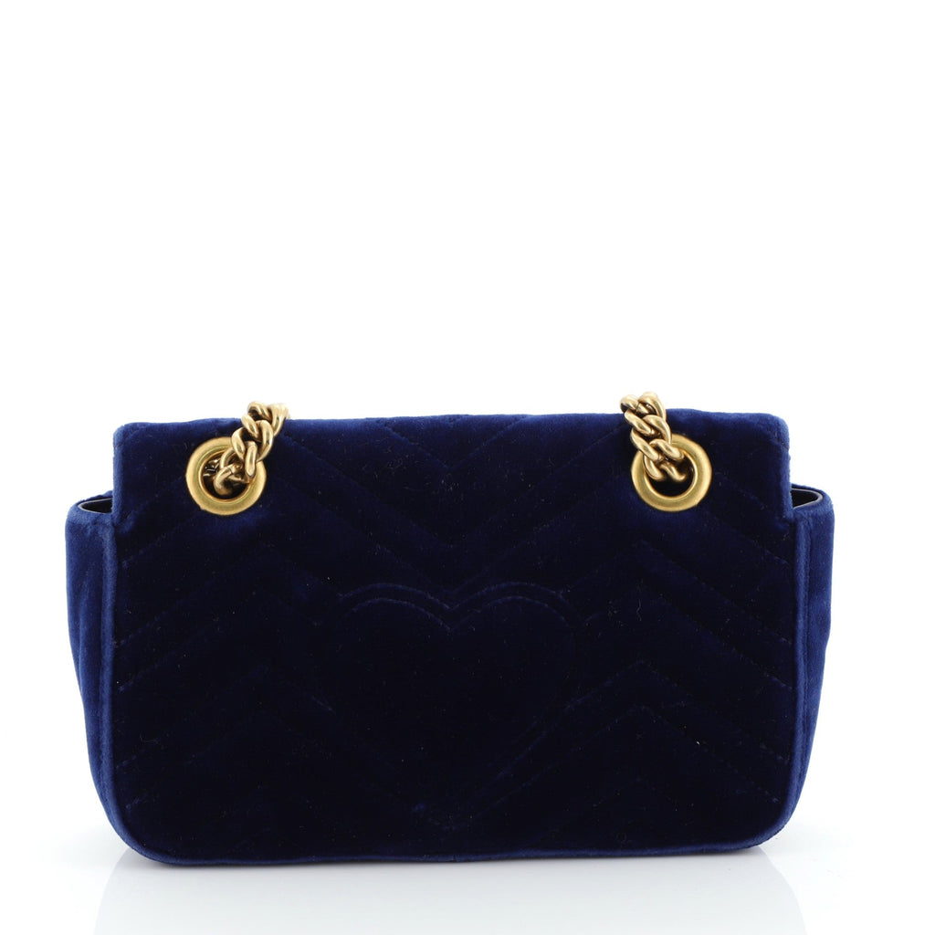 GG Marmont Flap Bag Matelasse Velvet Mini
