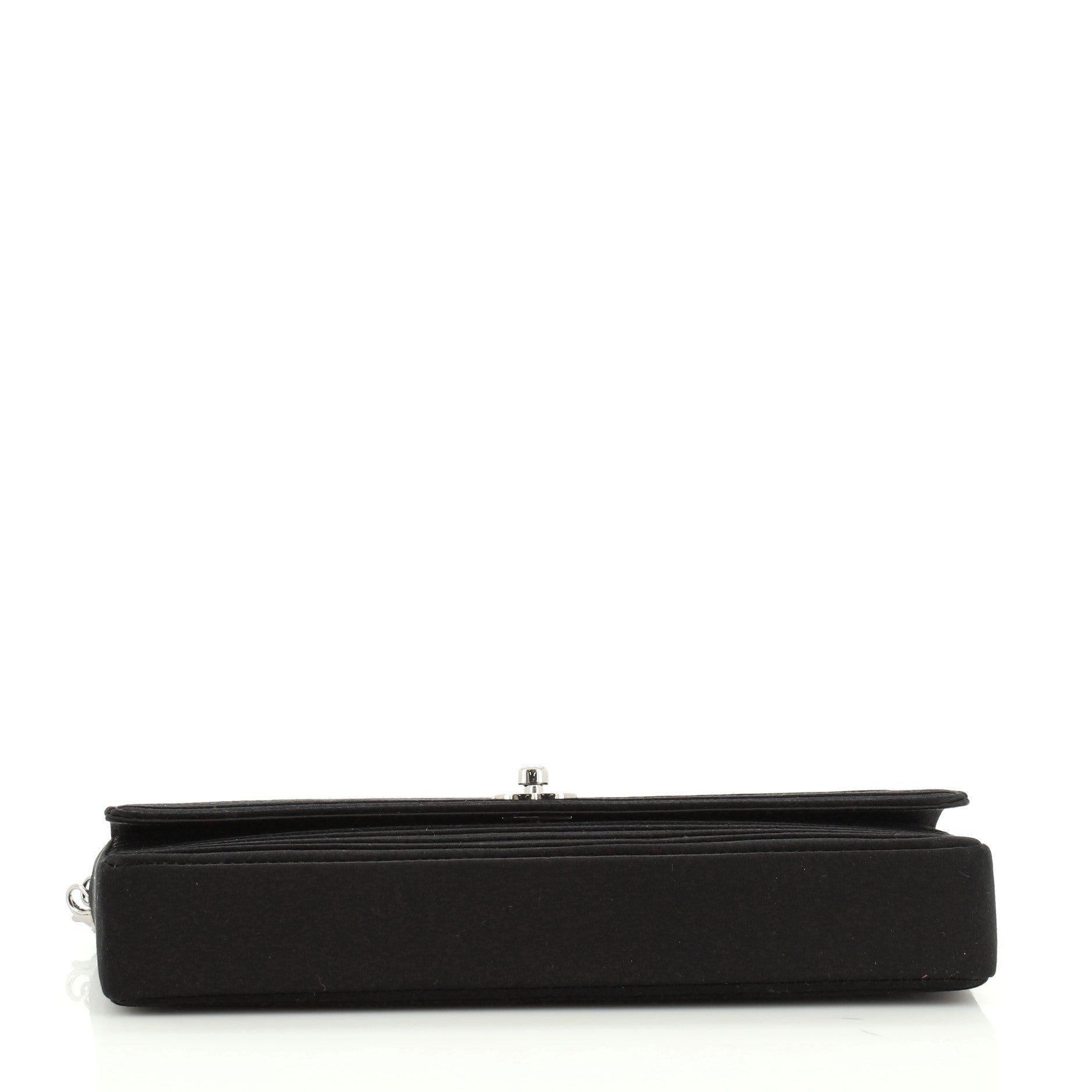 Vintage Clutch with Chain Pleated Satin Medium