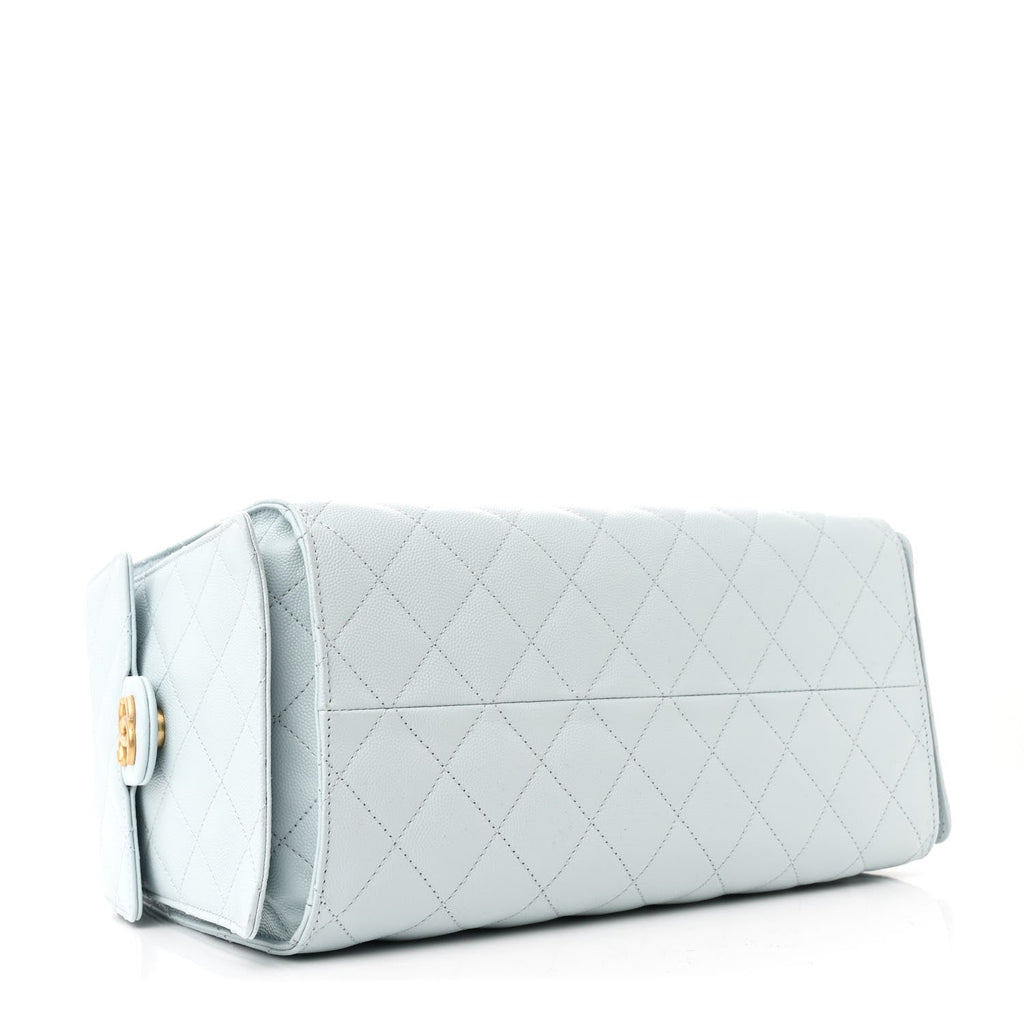 Caviar Quilted Medium Chanel 25 Handbag Light Blue