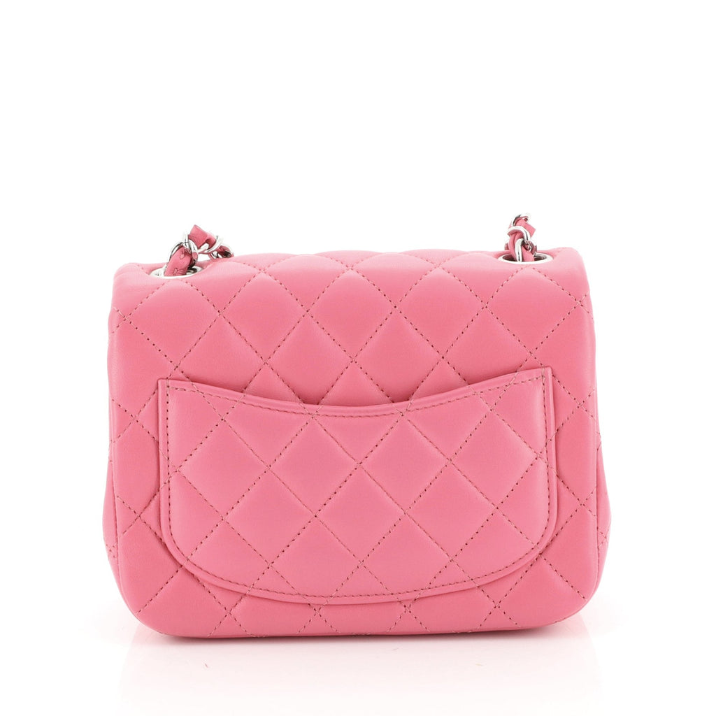 Square Classic Single Flap Bag Quilted Lambskin Mini