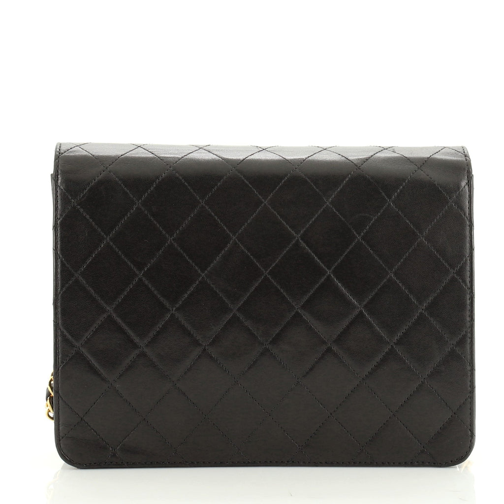 Vintage Clutch with Chain Quilted Leather Small