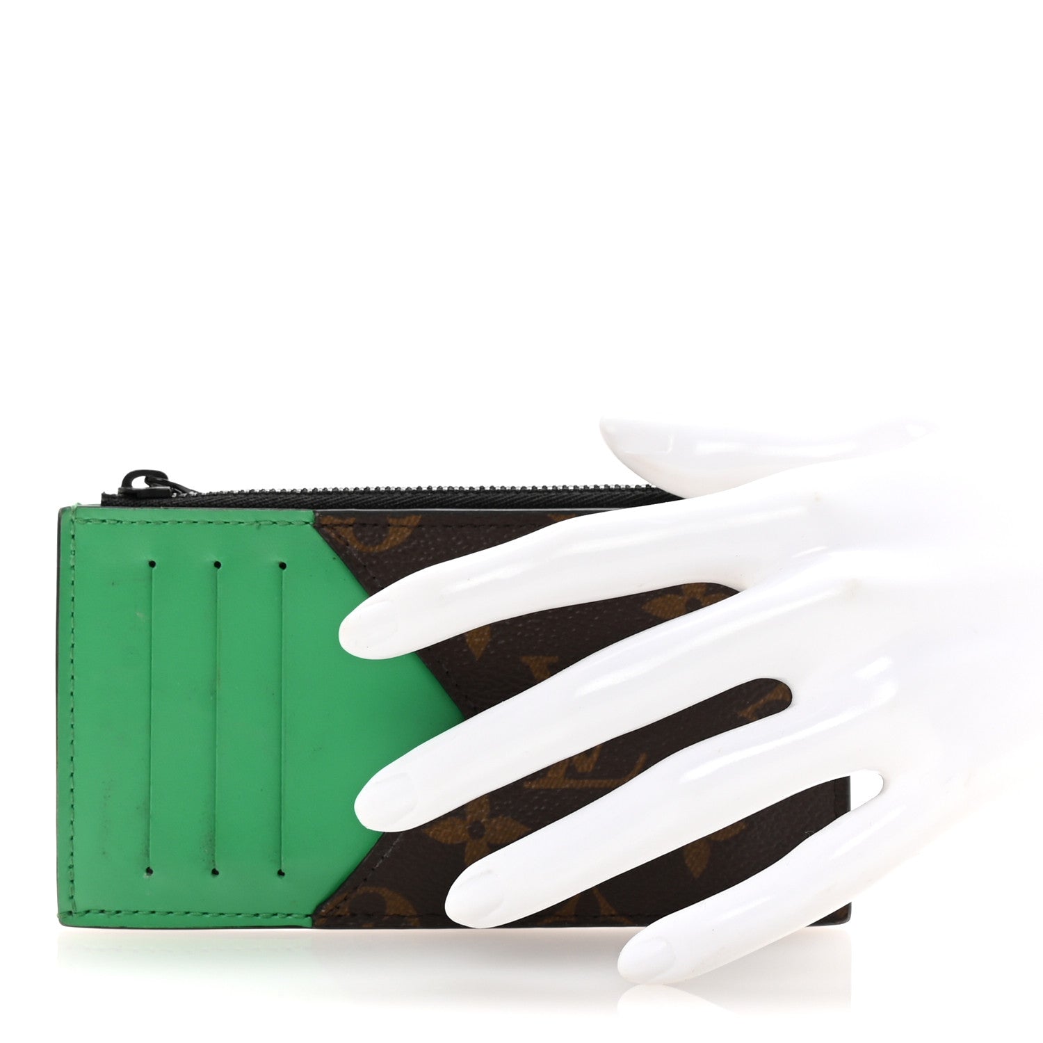 Monogram Calfskin Coin  Holder Minty Green