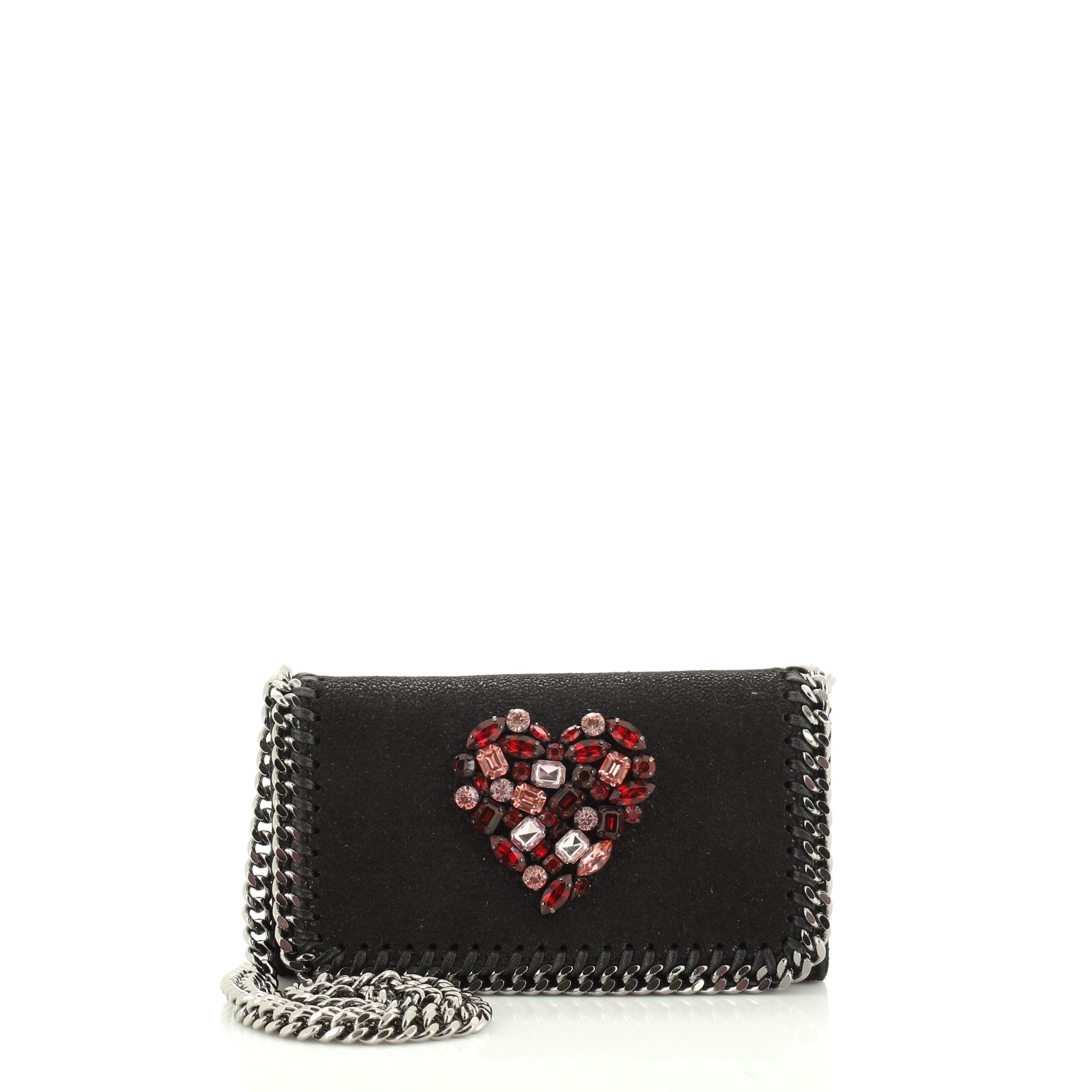 Falabella Flap Crossbody Bag Crystal Embellished Shaggy Deer Mini