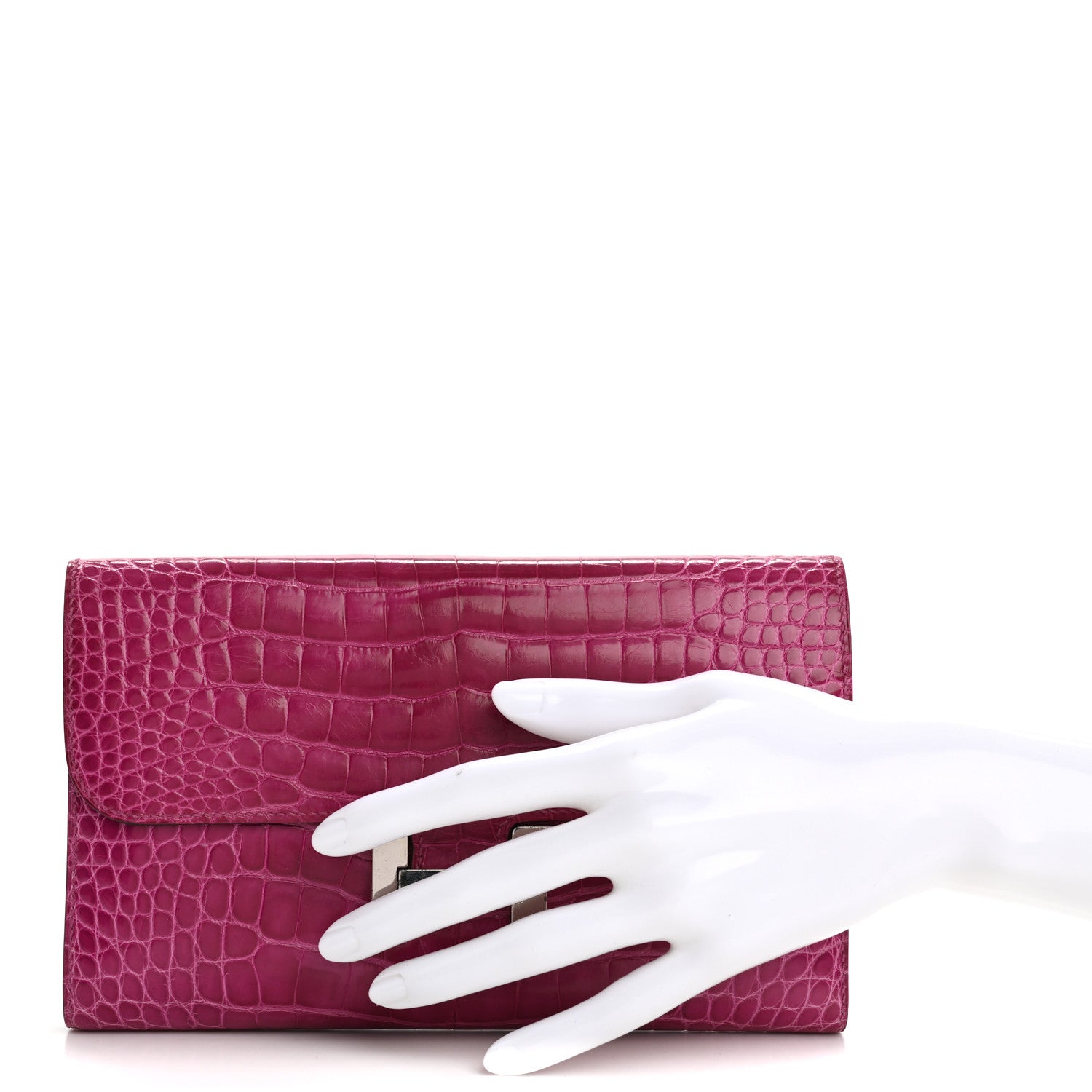 Shiny Alligator Constance Long Wallet Rose Scheherazade