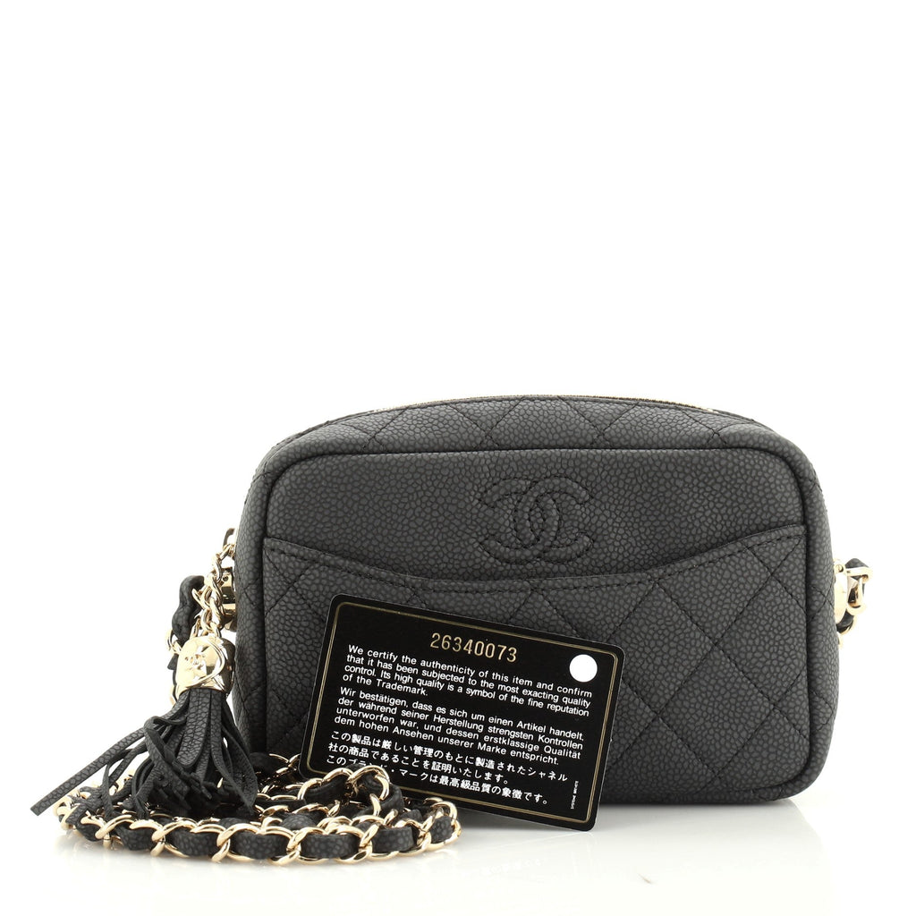 Coco Tassel Camera Case Quilted Caviar Mini