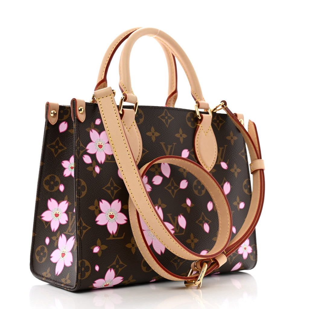 LV X TM Monogram Cherry Blossom Onthego PM Sakura Brown