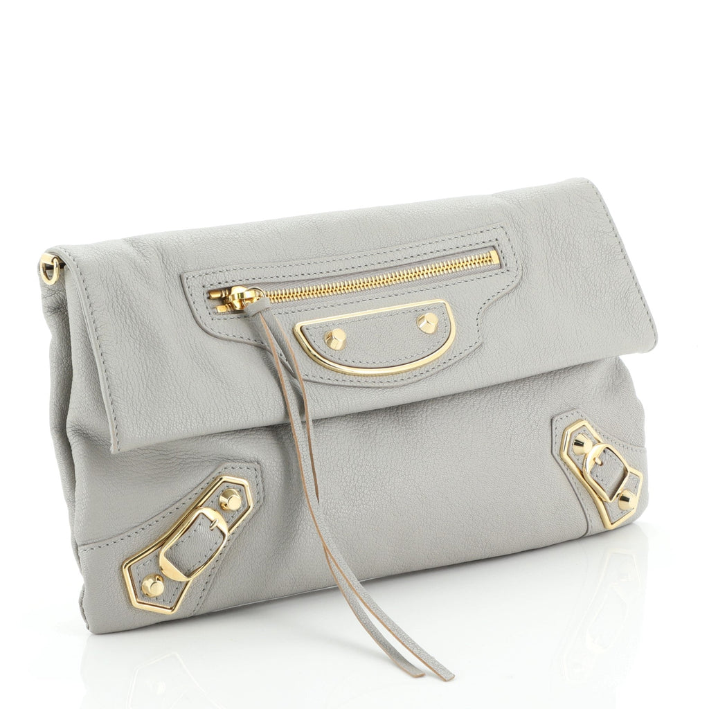 Envelope Strap Clutch Classic Studs Leather