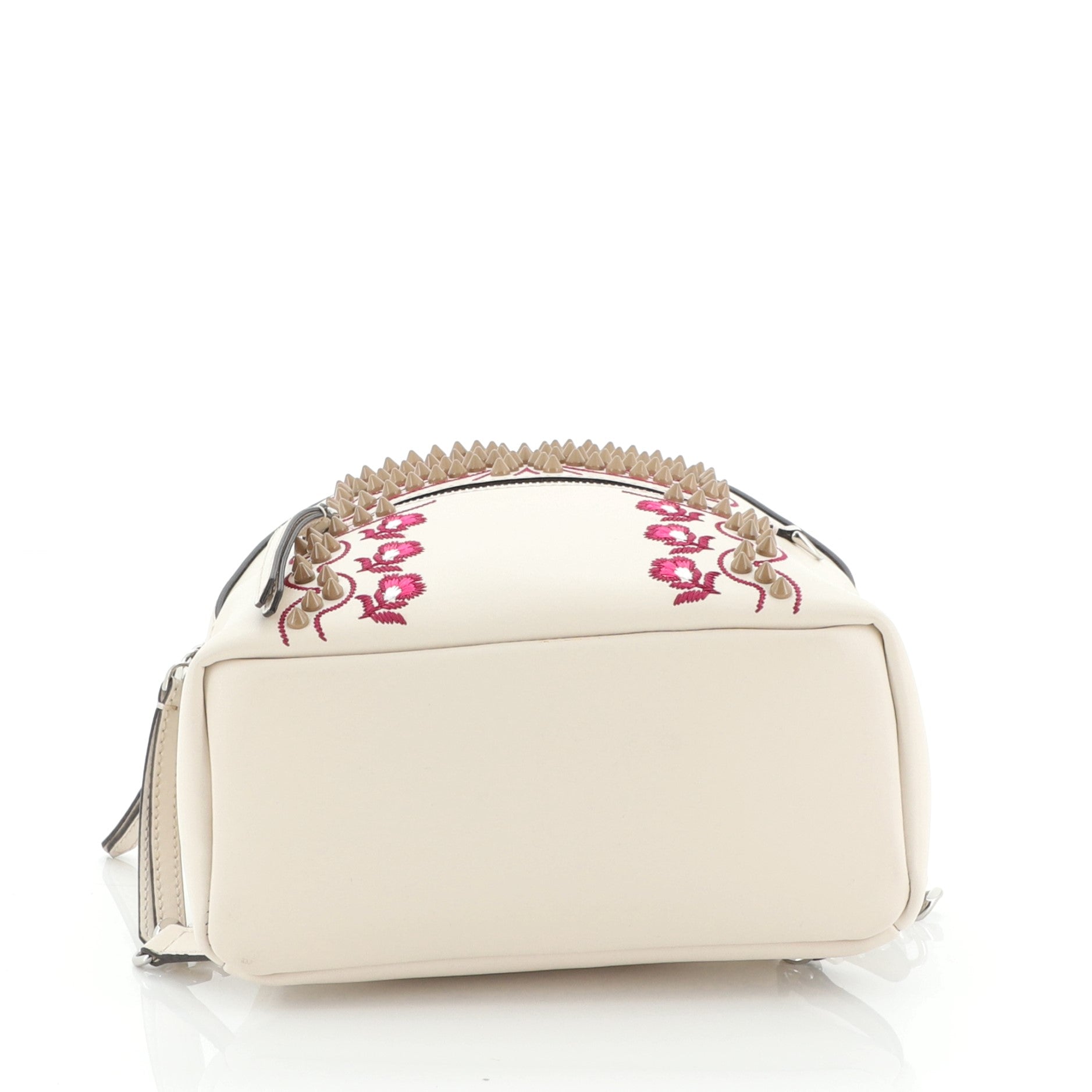 Front Zip Backpack Embellished Leather Mini