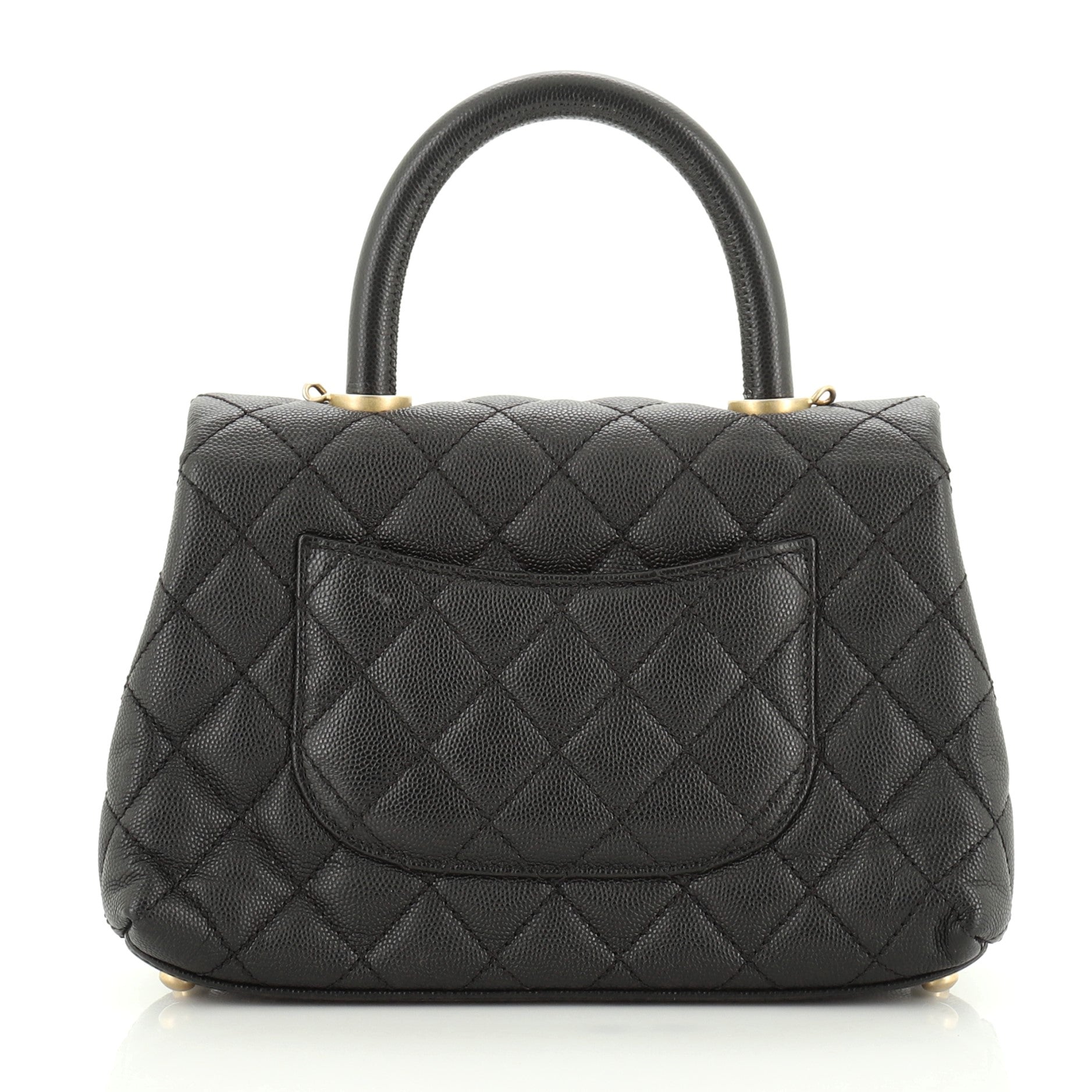 Coco Top Handle Bag Quilted Caviar Mini
