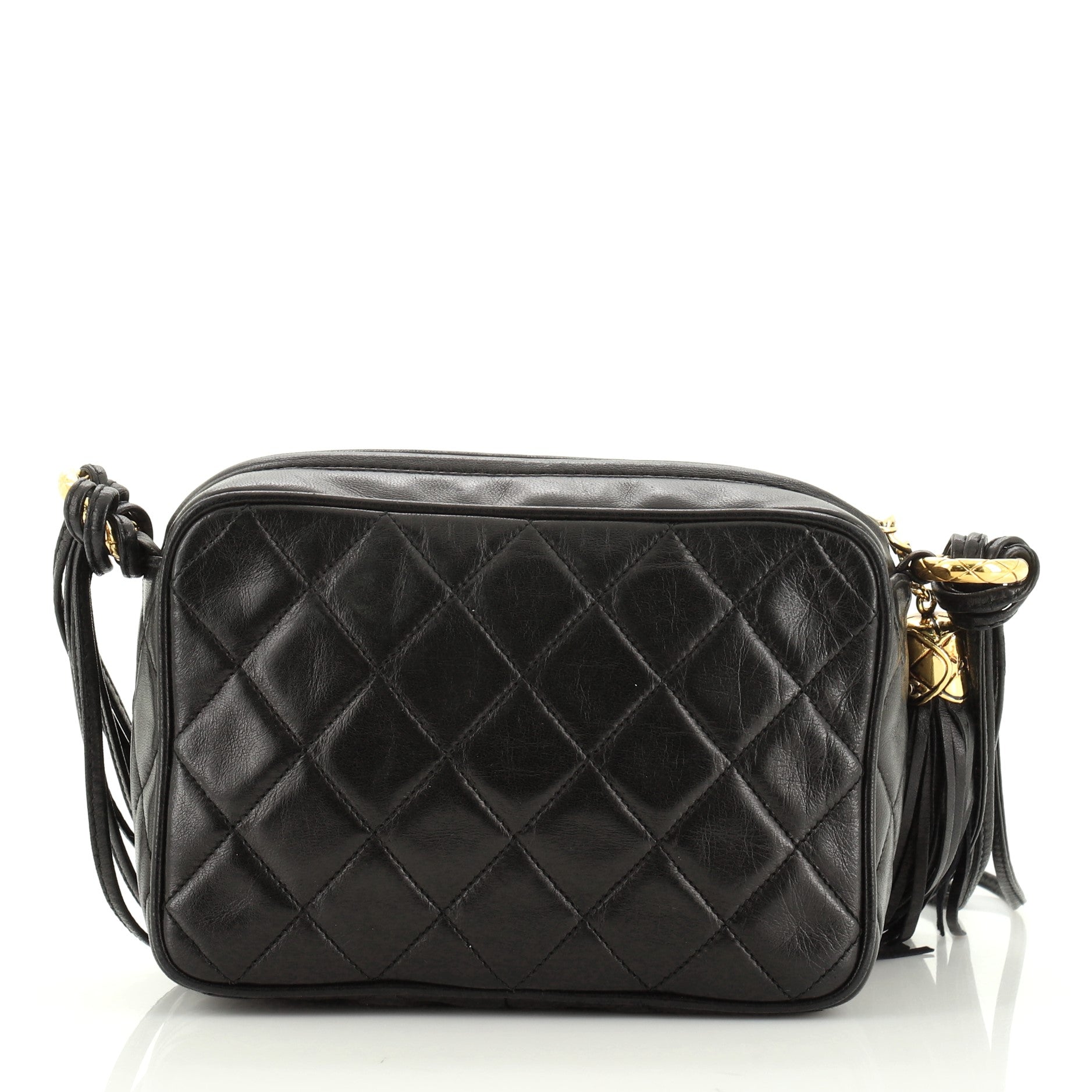 Vintage Diamond CC Camera Bag Quilted Leather Mini
