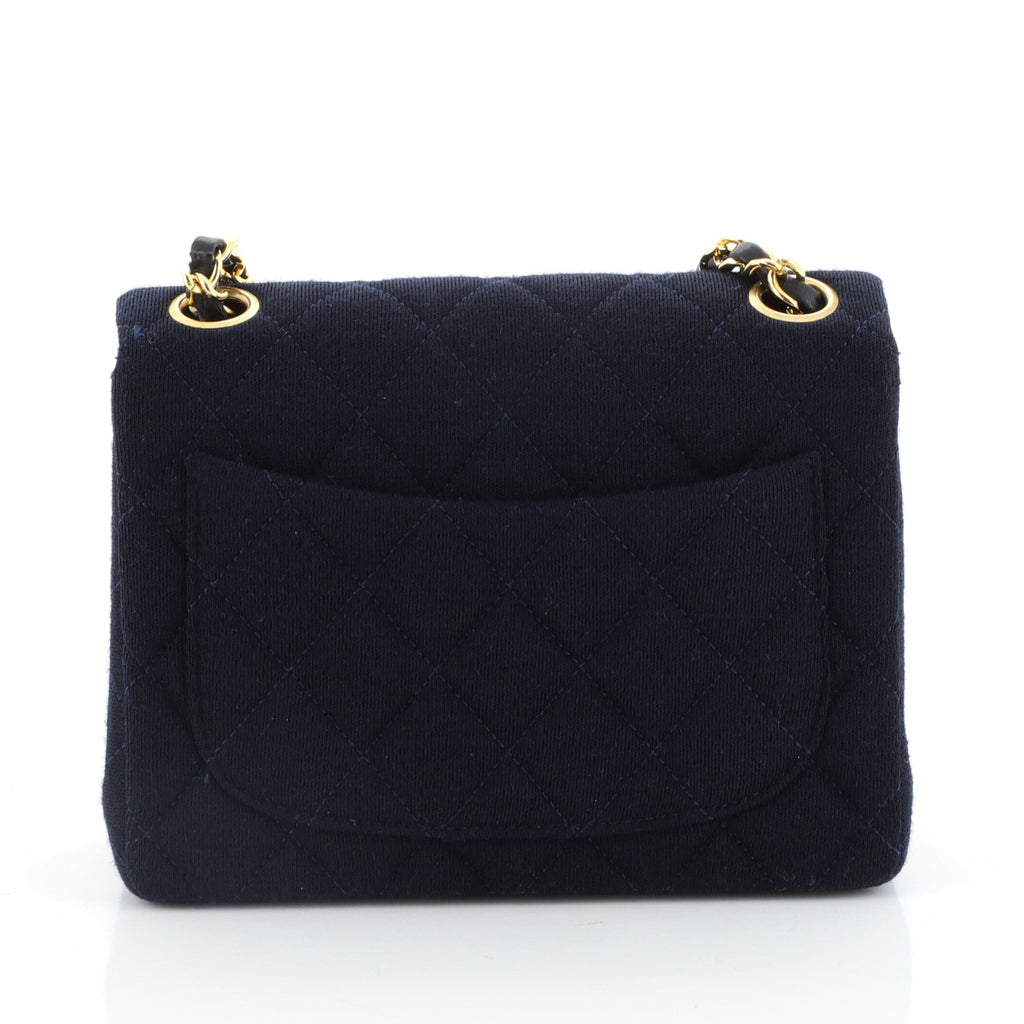Vintage CC Chain Flap Bag Quilted Jersey Mini