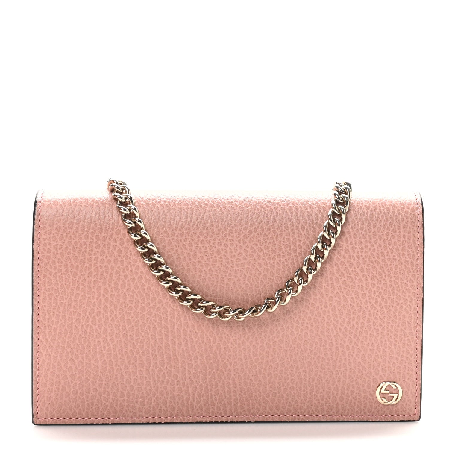 Dollar Calfskin Medium Betty Chain Wallet Soft Pink