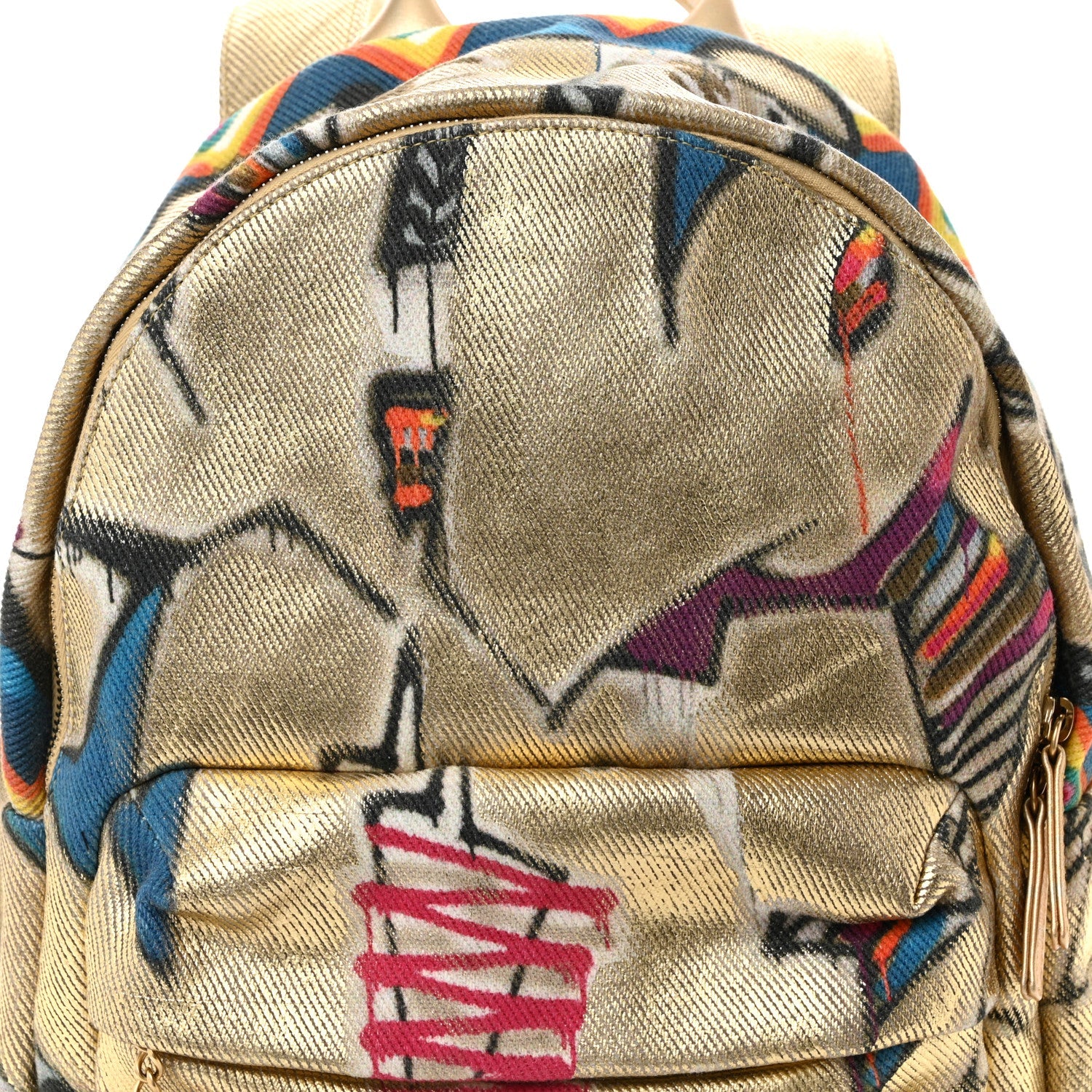 Graffiti Printed Canvas Street Spirit Backpack Multicolor