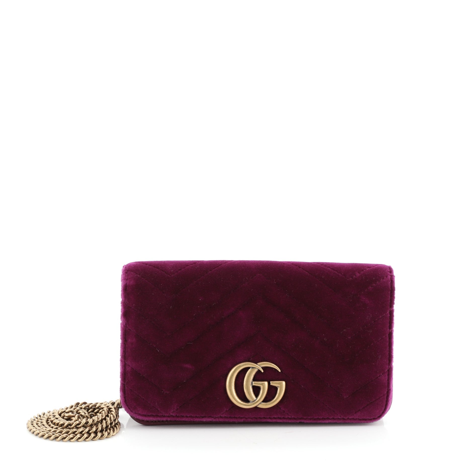 GG Marmont Chain Flap Bag Matelasse Velvet Mini