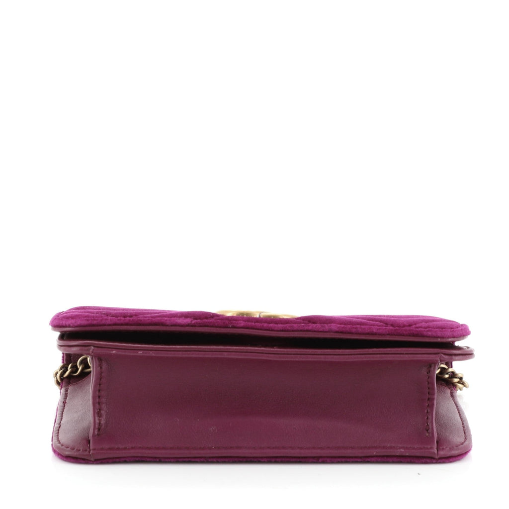 GG Marmont Chain Flap Bag Matelasse Velvet Mini