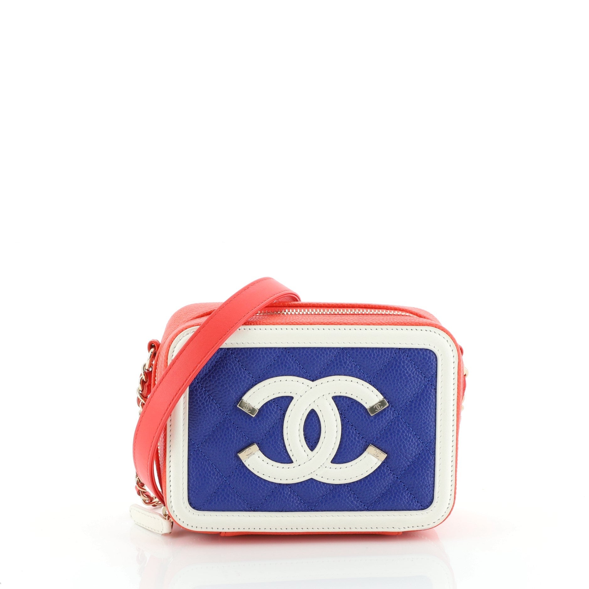 Filigree Vanity Clutch with Chain Quilted Caviar Mini