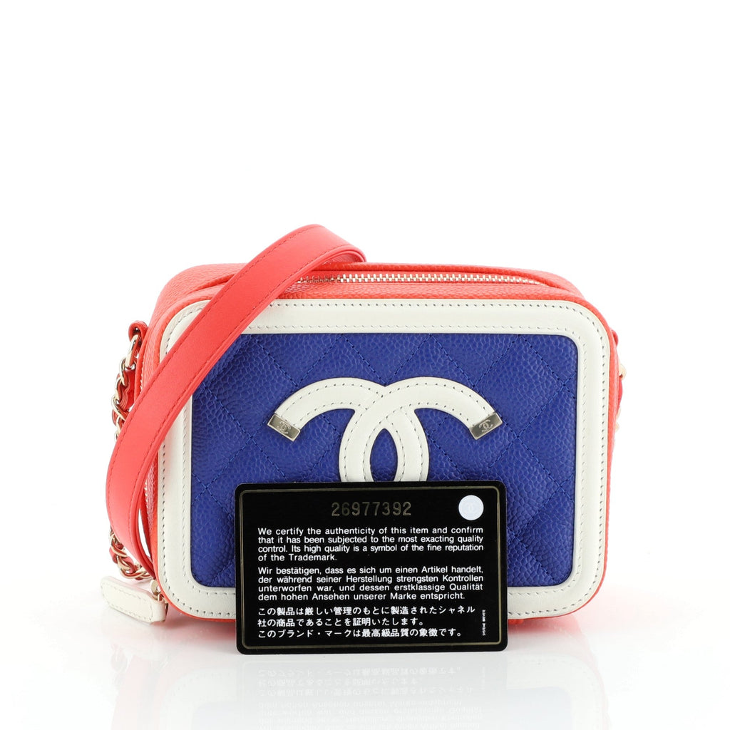 Filigree Vanity Clutch with Chain Quilted Caviar Mini