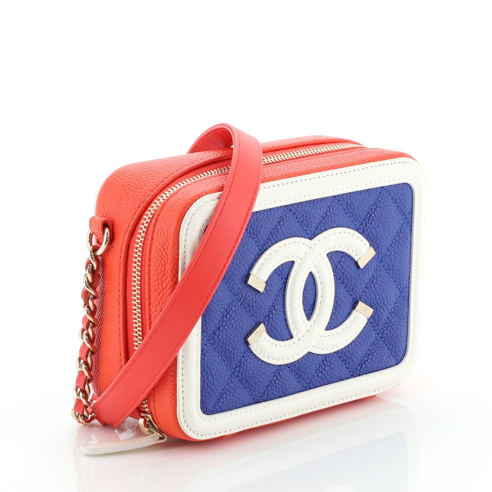 Filigree Vanity Clutch with Chain Quilted Caviar Mini