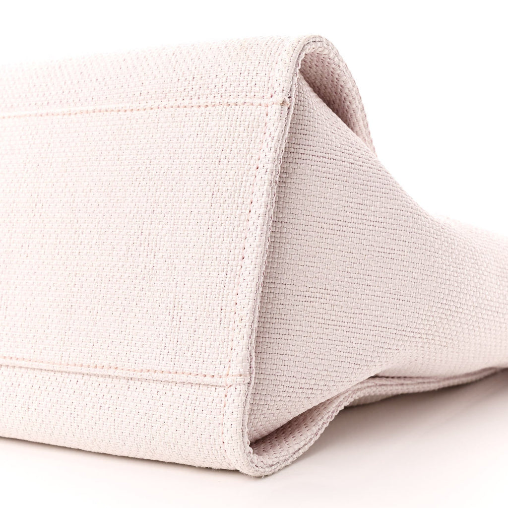Woven Straw Raffia Medium Deauville Tote Pink