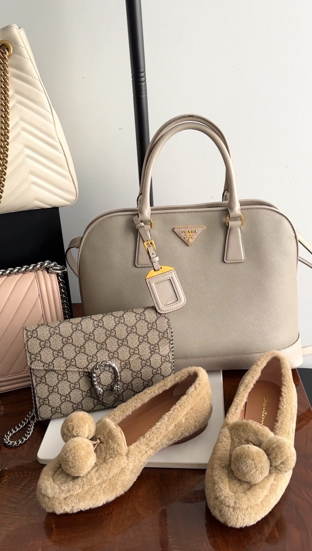 Gucci Monogram Canvas Dionysus Wallet on Chain Crossbody Bag
