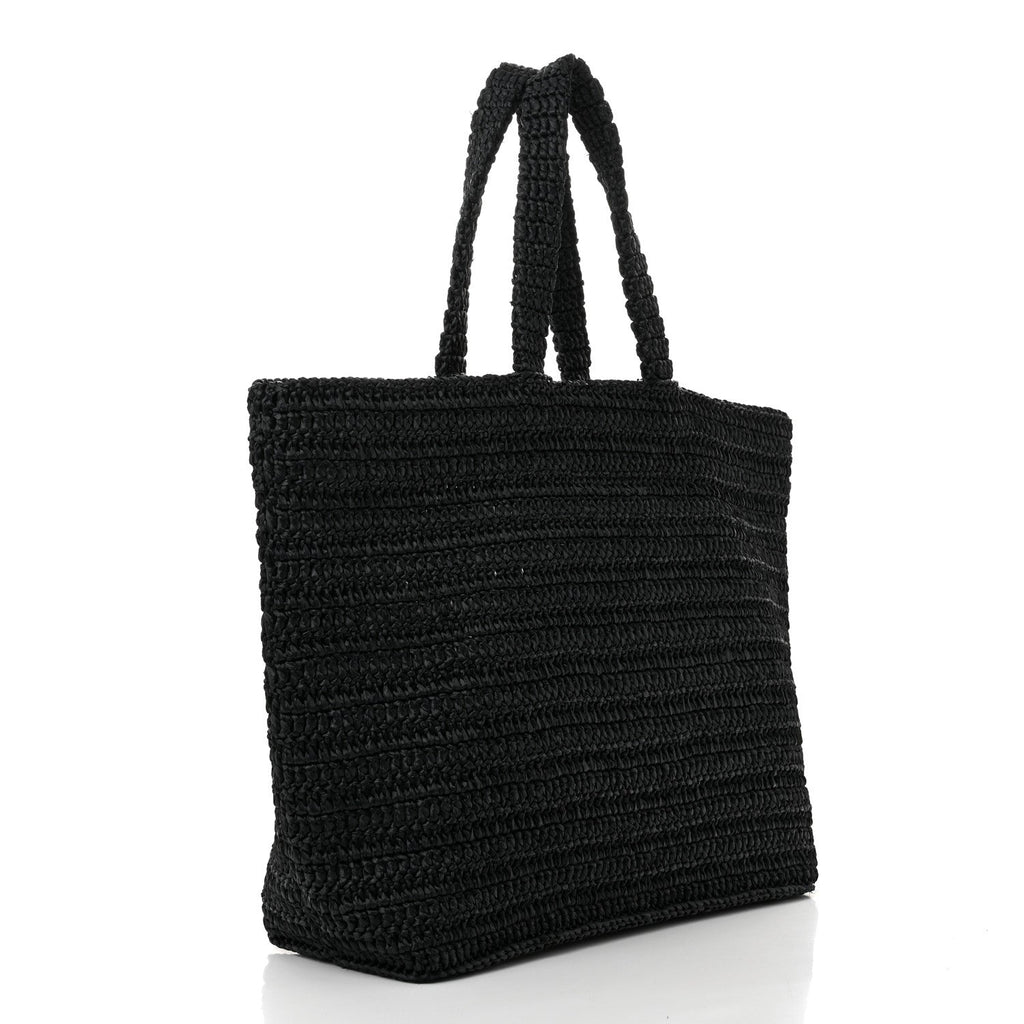 Raffia Rive Gauche Tote Black