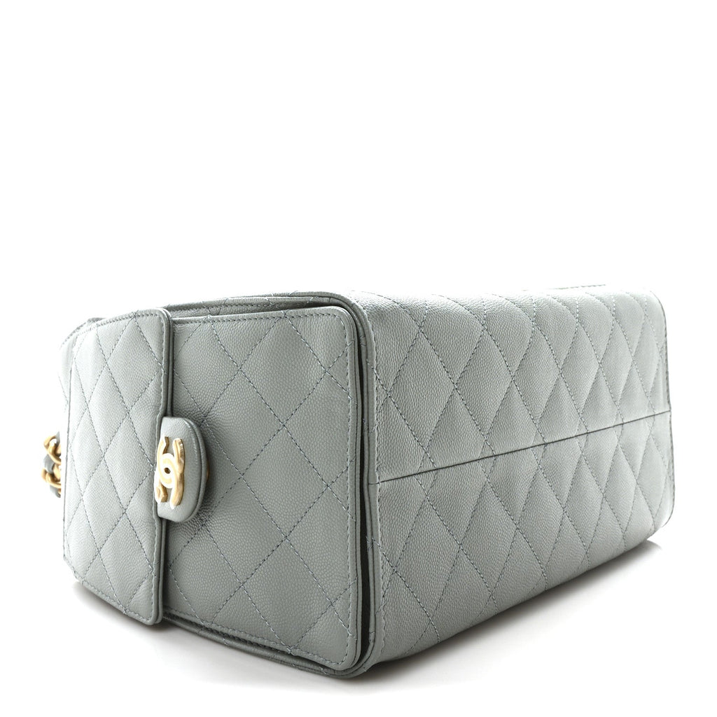 Caviar Quilted Small Chanel 25 Handbag Light Green