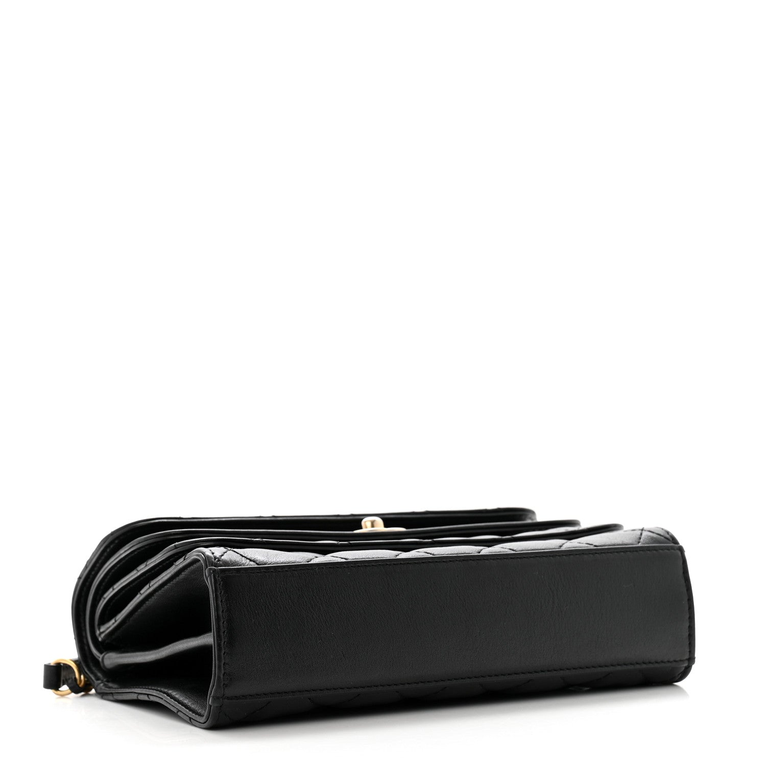 Calfskin Quilted Triple Flap Black