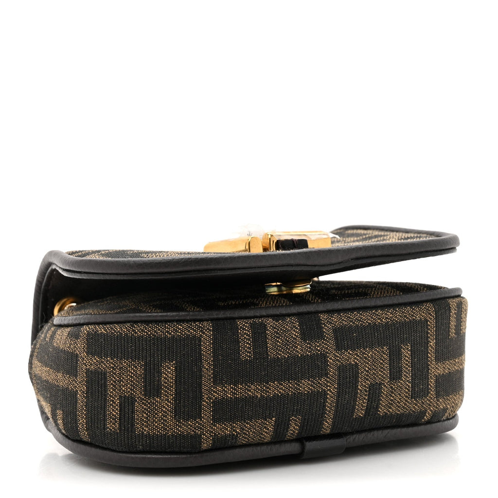 Fabric Jacquard FF 1974 Mini Fendi C'mon Tobacco Moro Ebano