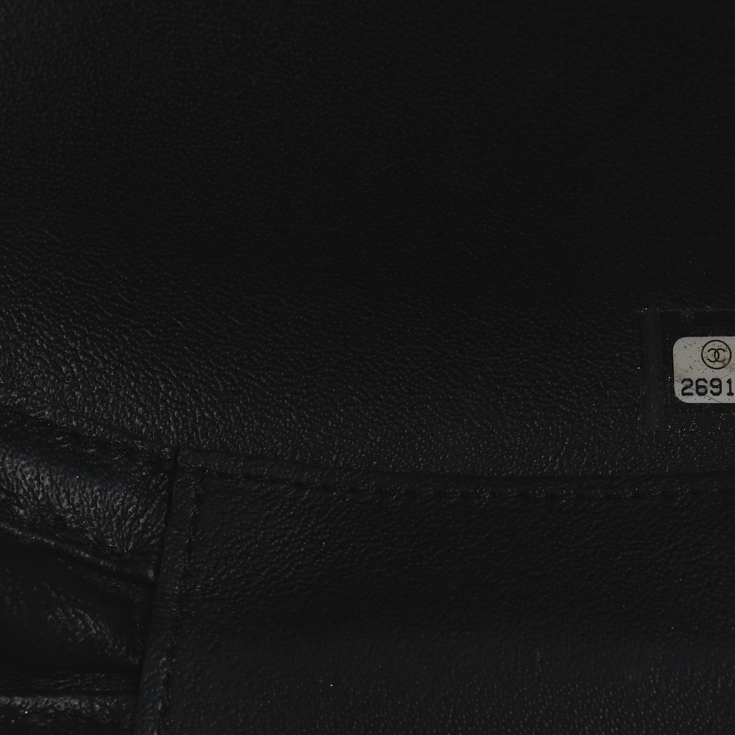 Calfskin Chevron Stitched Evening Bag Black