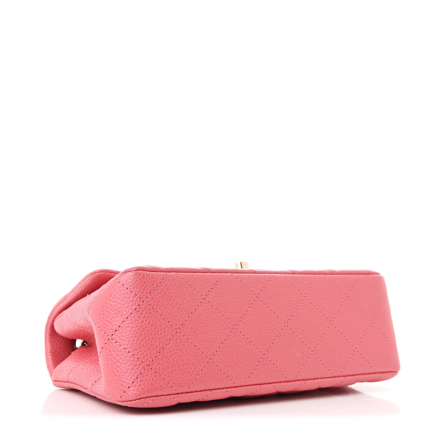 Iridescent Caviar Quilted Mini Rectangular Flap Pink