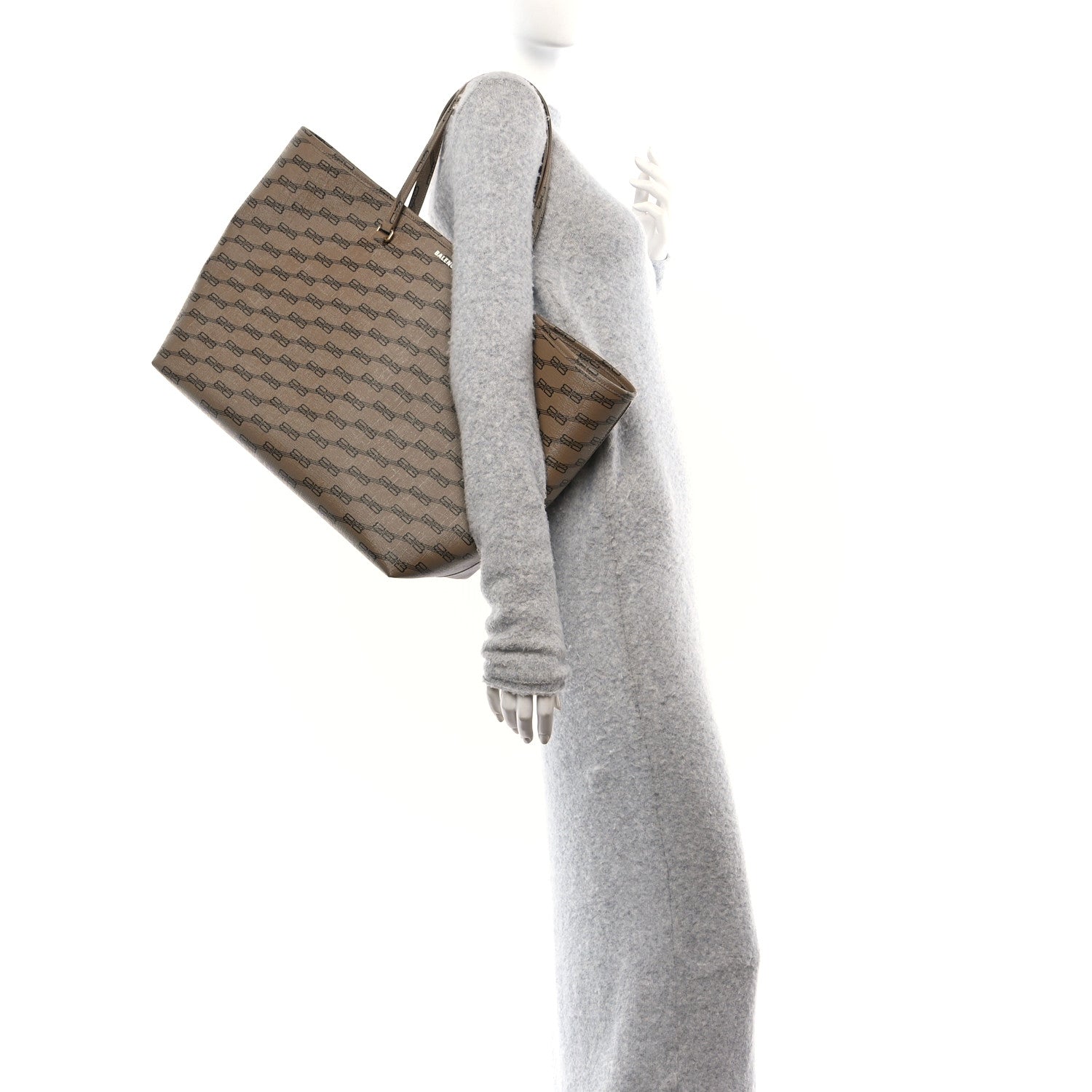 Coated Canvas BB Monogram Large Signature East West Shopper Bag Beige Brown