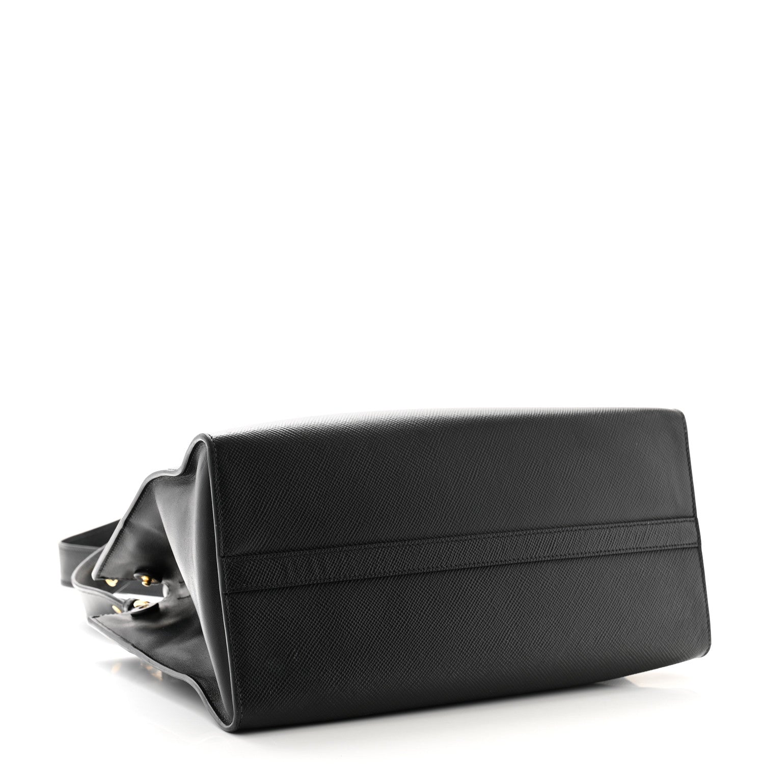 Saffiano Cuir Calfskin Medium Monochrome Top Handle Tote Black