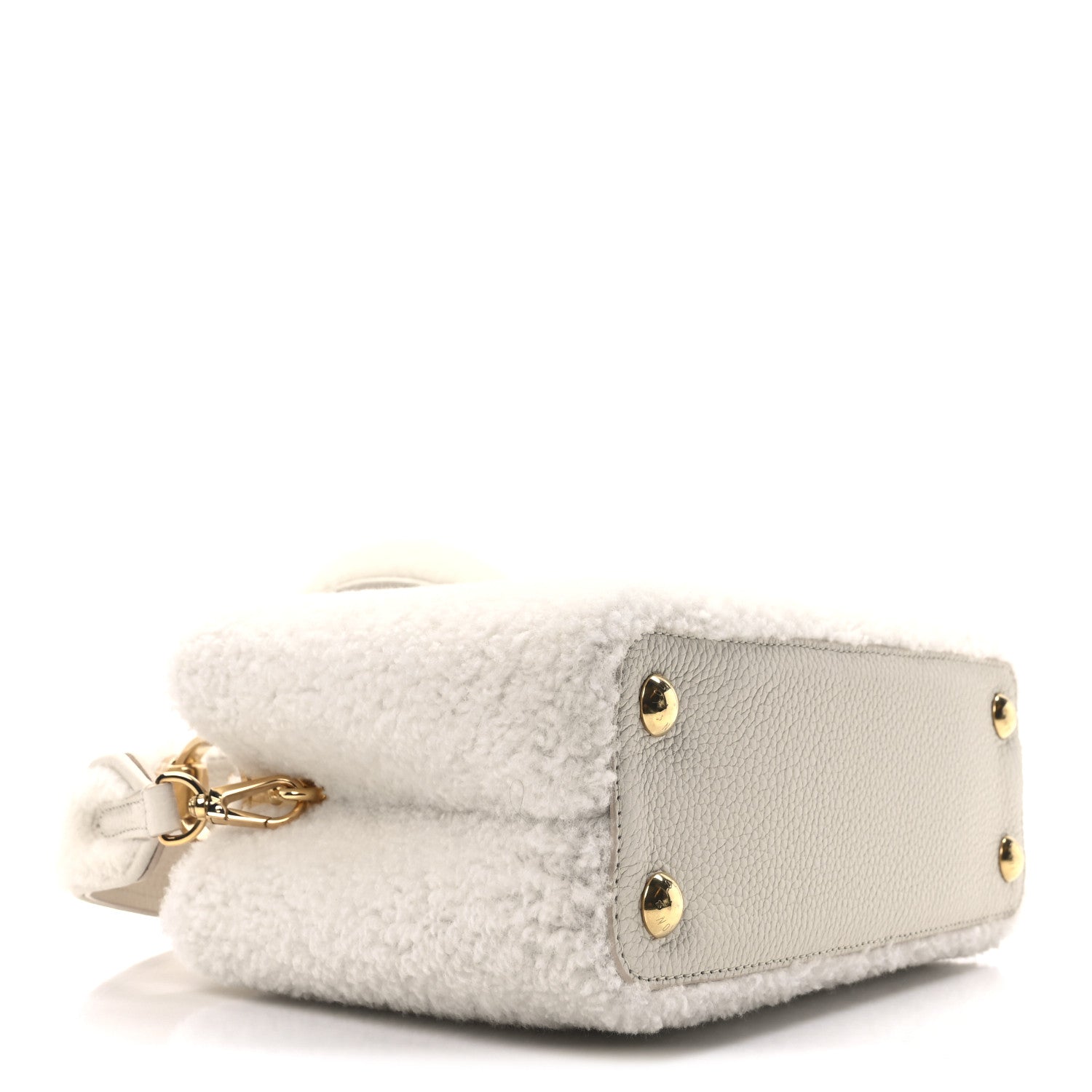 Shearling Calfskin Capucines BB White