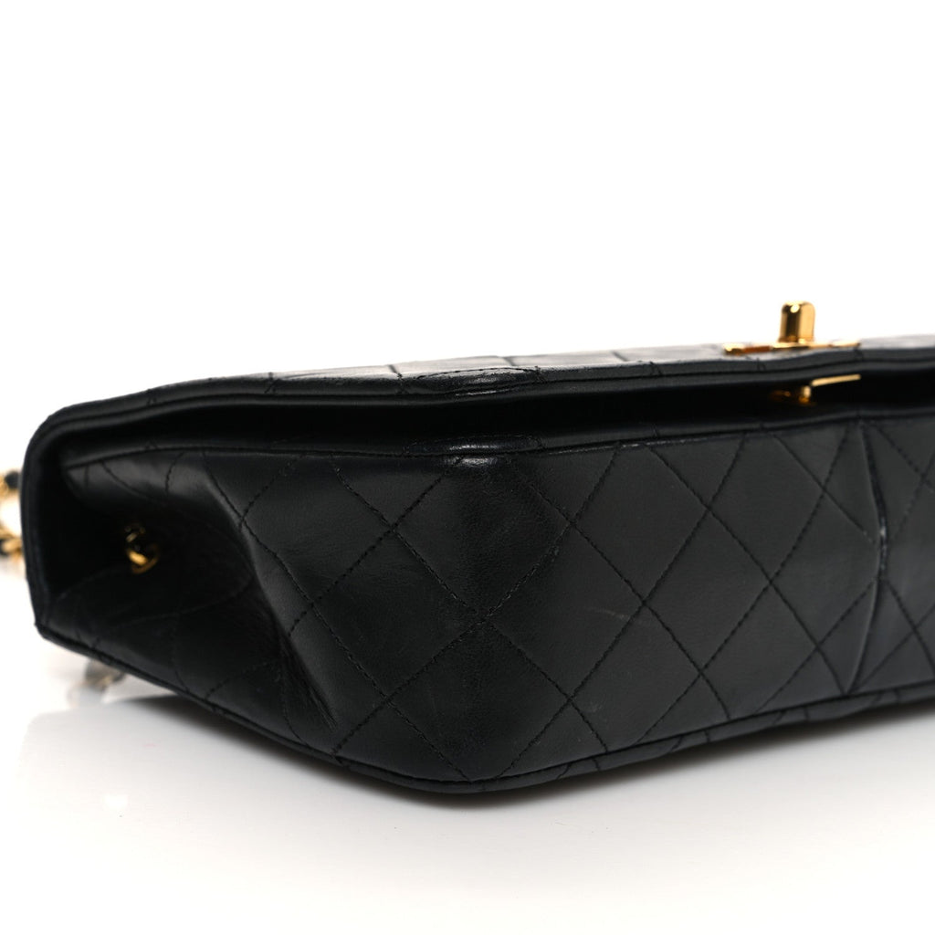 Lambskin Quilted Small Single Flap Black