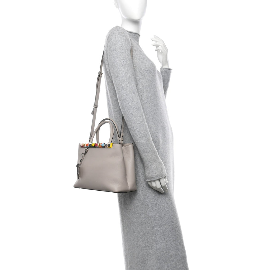 Vitello Dolce Studded Petite 2Jours Tote Grigio Polvere Multicolor