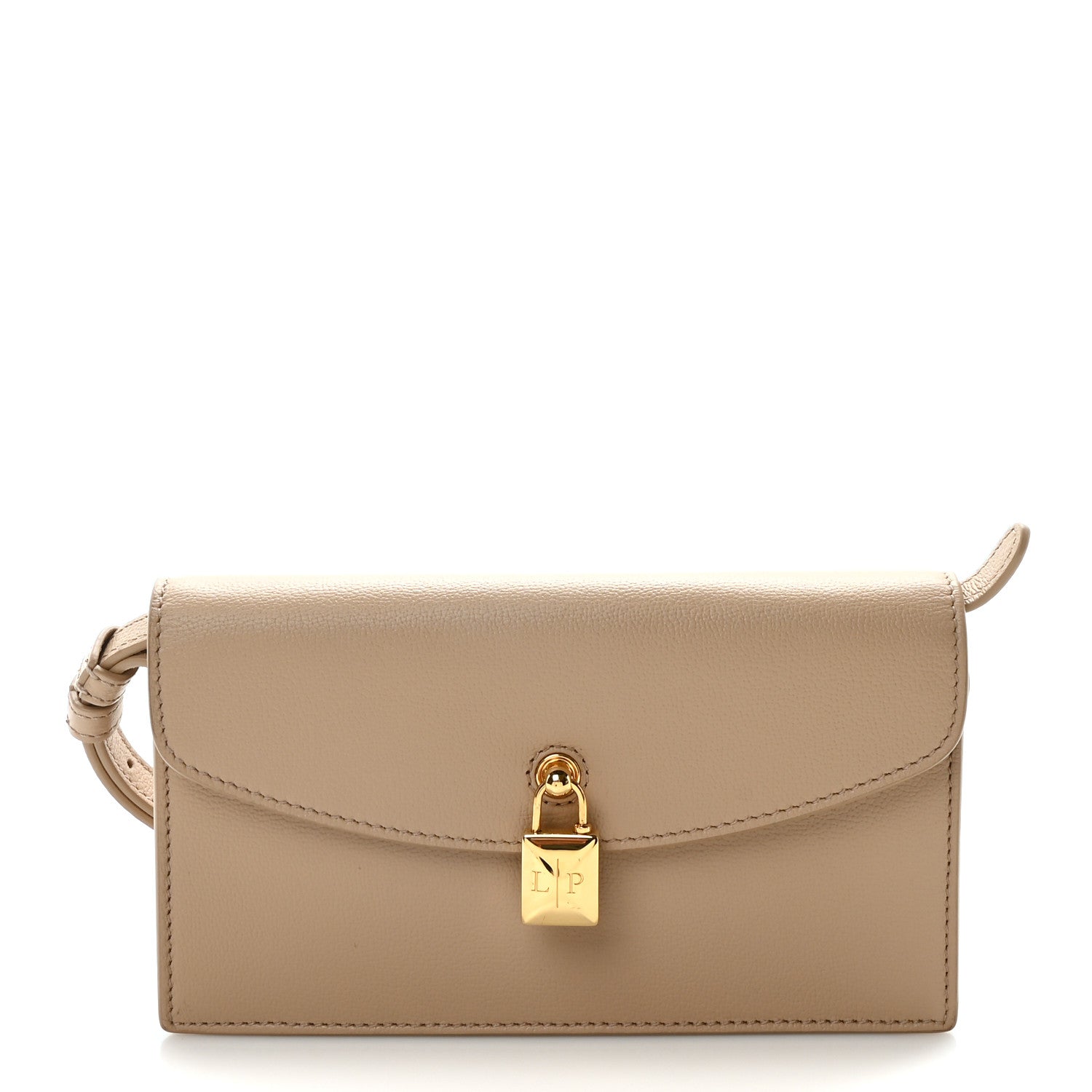 Grained Calfskin Extra Pochette Light Mastic Sun Gold