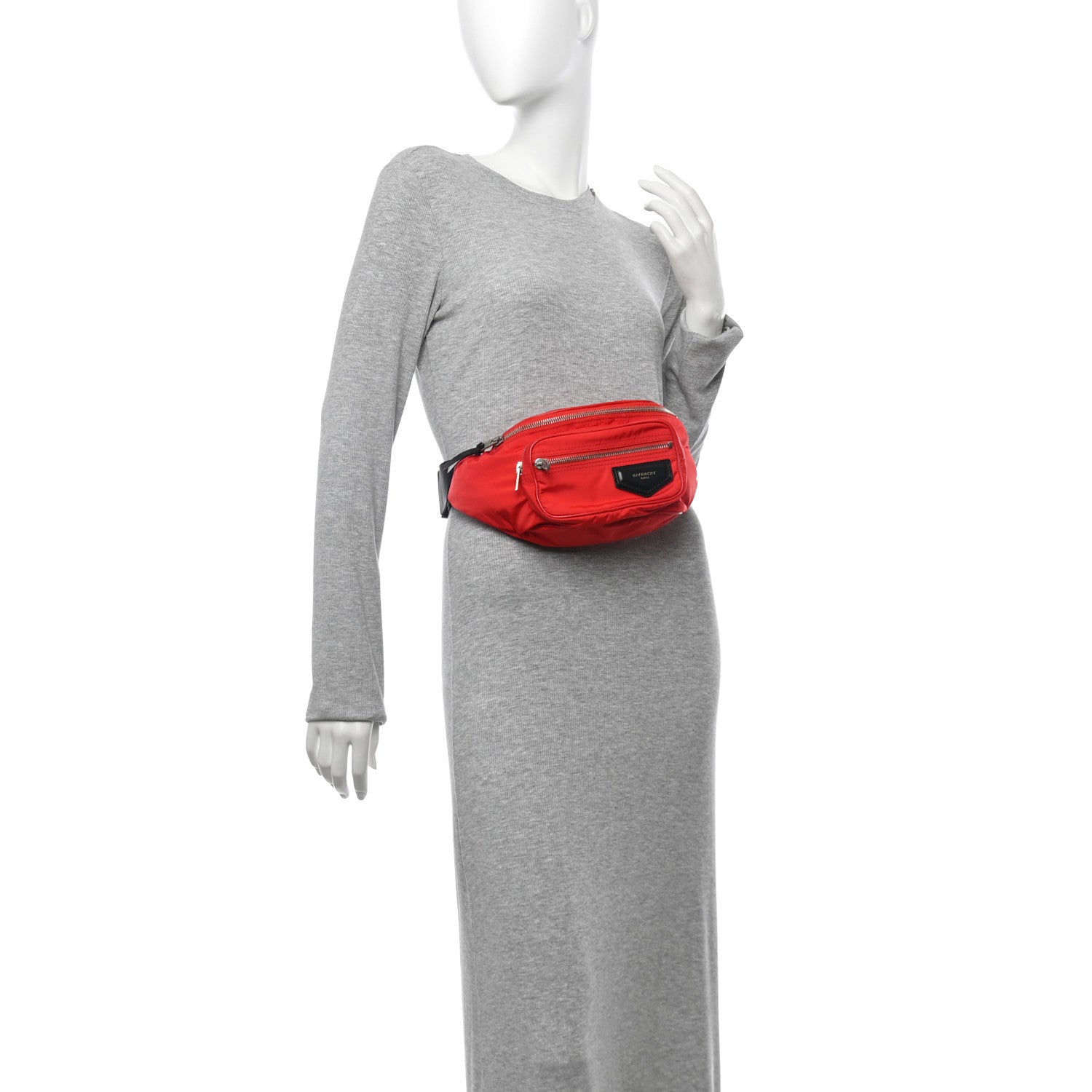Nylon Logo Bum Bag Red