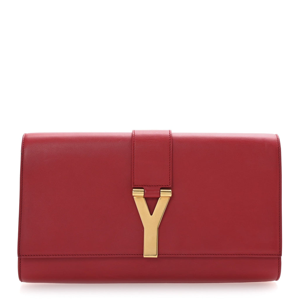Calfskin Classic Y Ligne Clutch Red