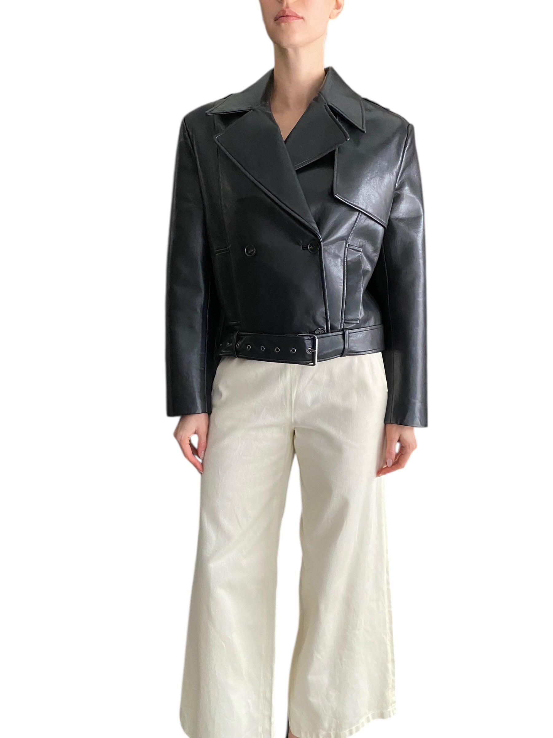 Anine Bing Black Greer Leather Moto Jacket - S / US 4-6