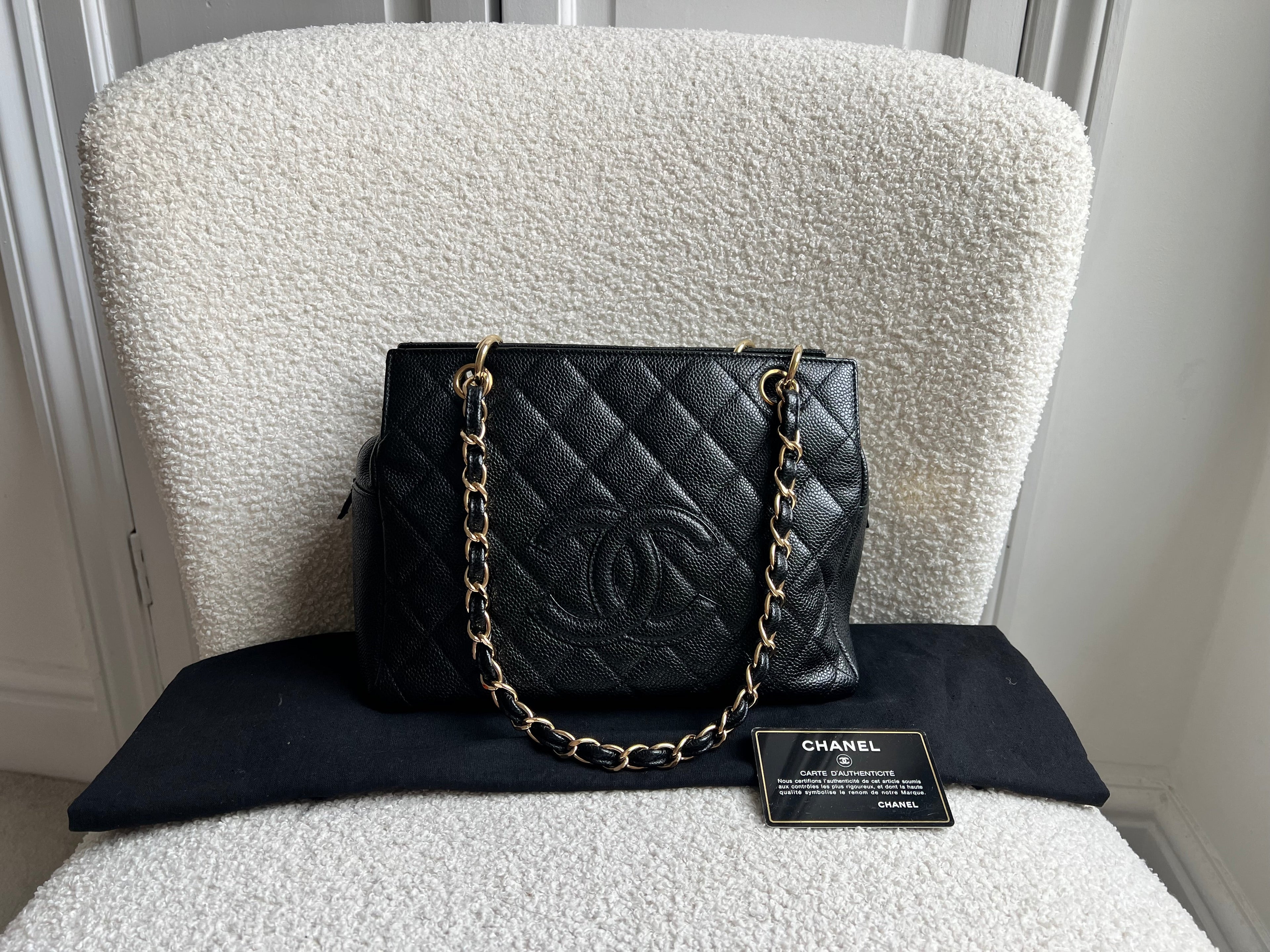 Chanel Black Quilted Caviar Petite Timeless Tote