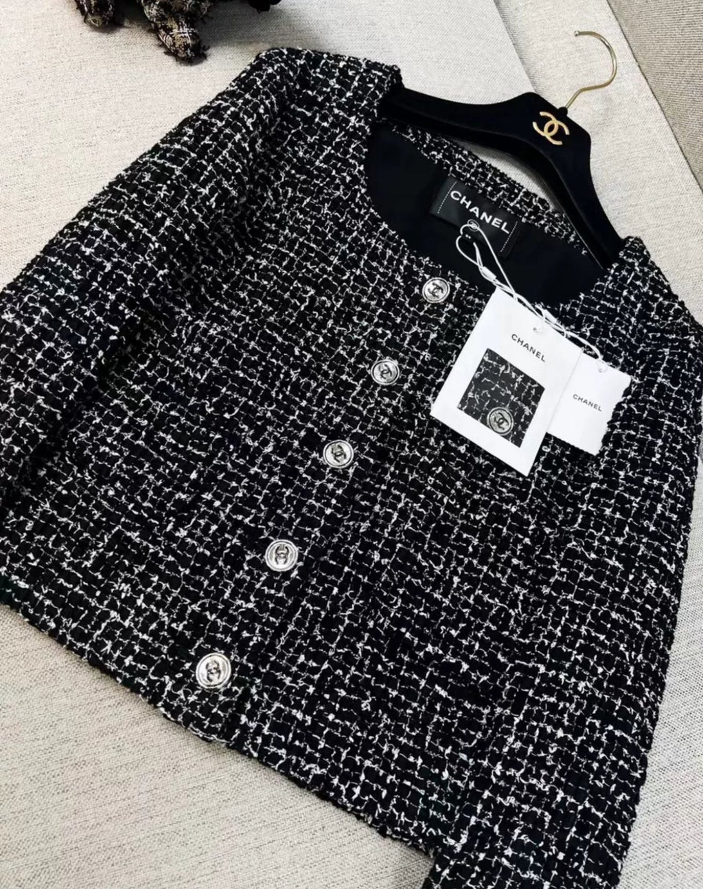 Chanel 24B Black tweed jacket