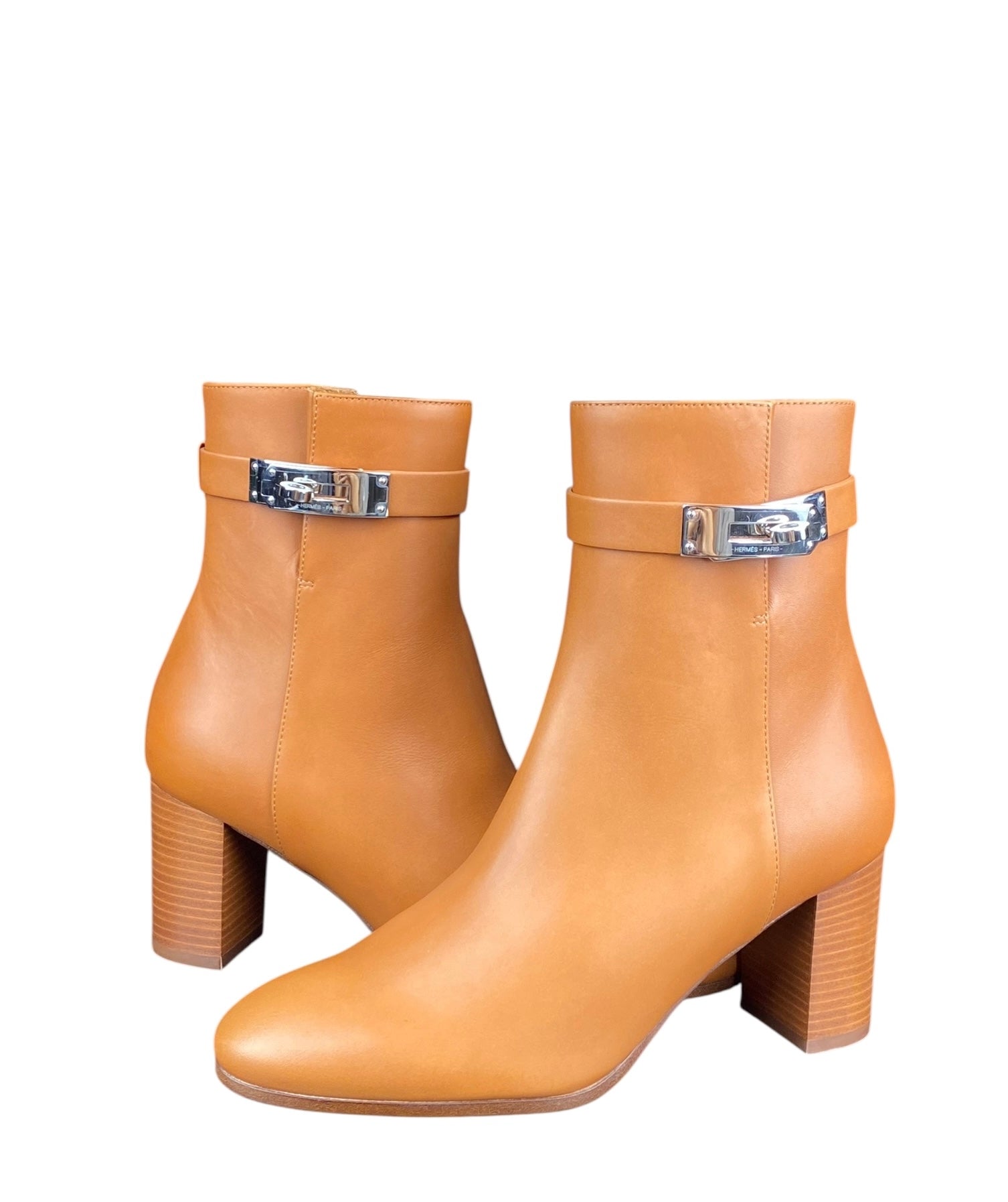 Hermes Gold Calfskin Saint Germain Buckle Boot PHW - 36.5