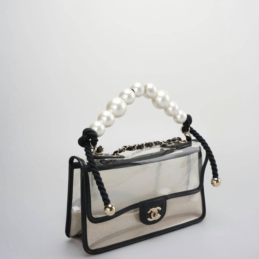Chanel Sand By The Sea Classic Flap Bag Medium with Pearl Strap – 2018 Collection
