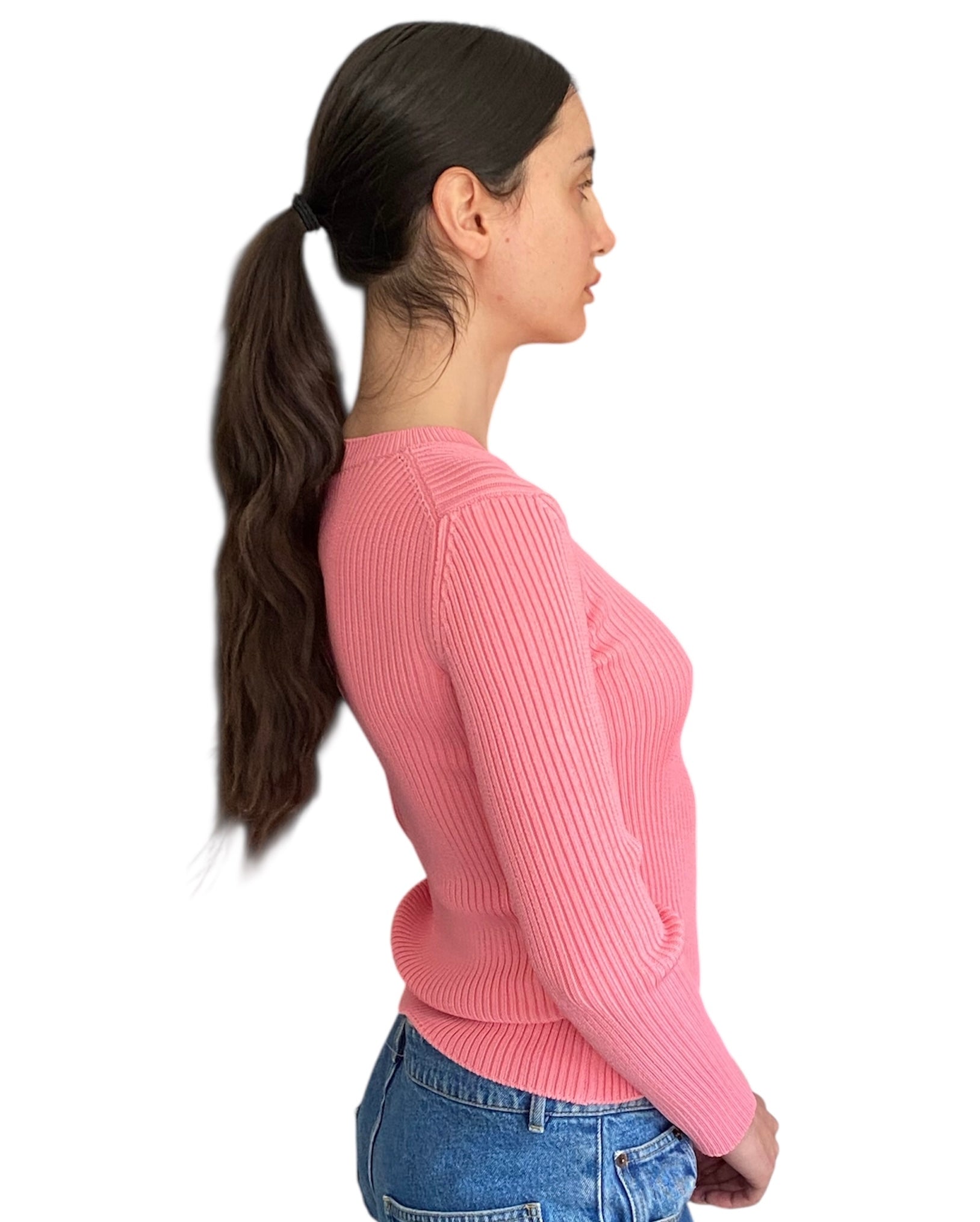 Balenciaga Pink Knit Rib Top - XS / S