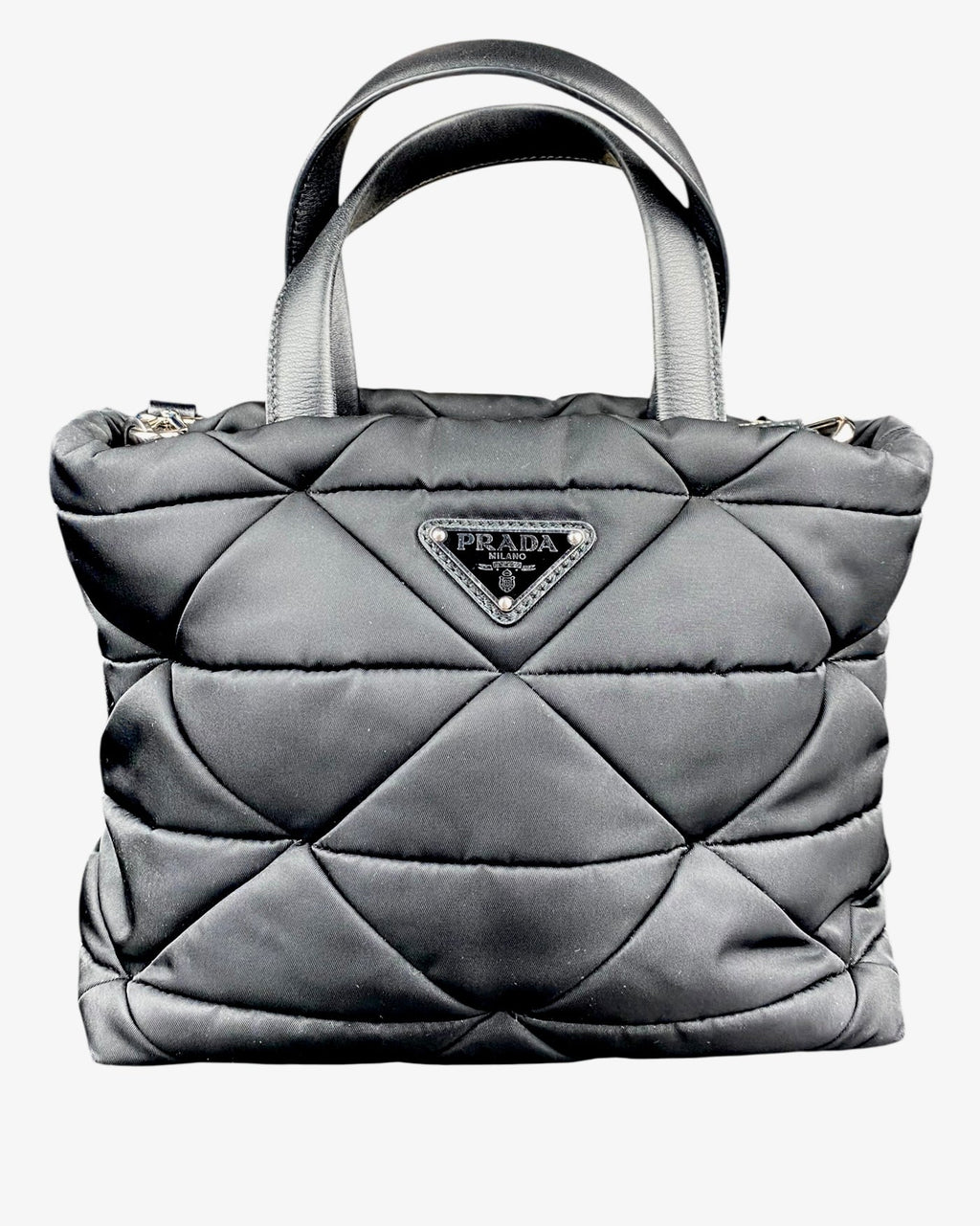 Prada Black Small Re-Nylon Padded Crossbody Tote Bag