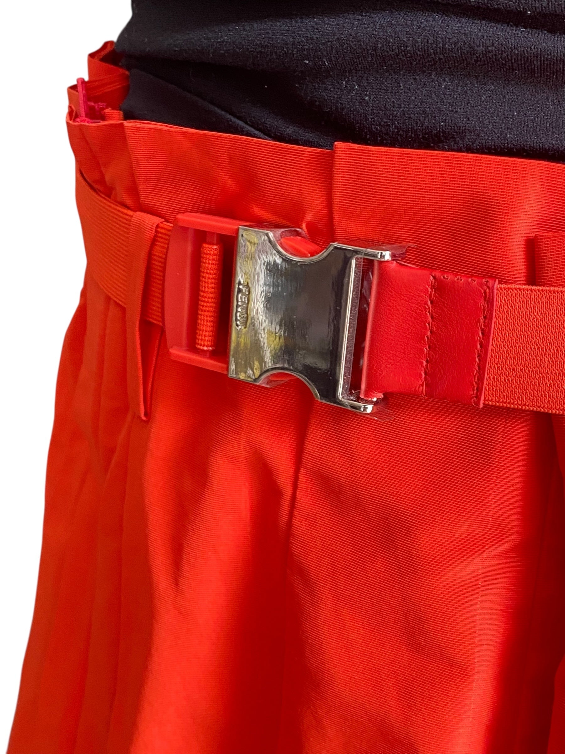 Fendi Orange Pleated Wrap Skirt - 40