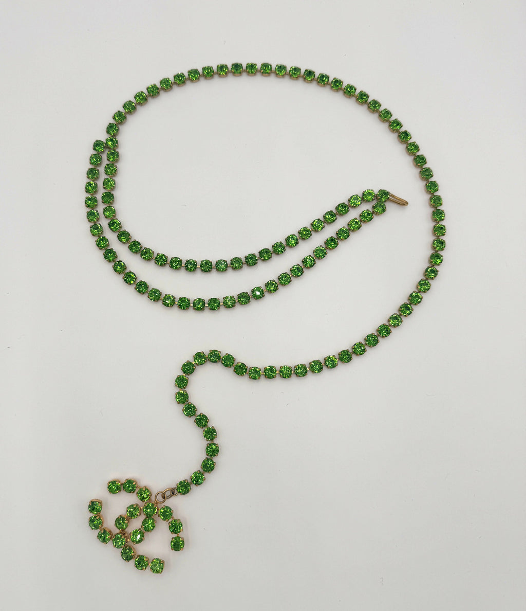 Chanel 1995 Vintage Barbie Green Dangle Belt
