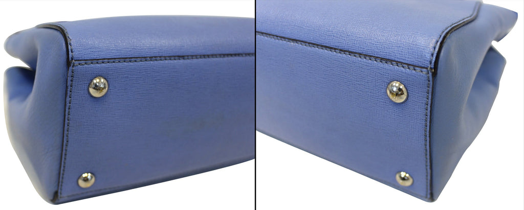 FENDI Blue Leather Roma Petite 2 Jours Shoulder Handbag