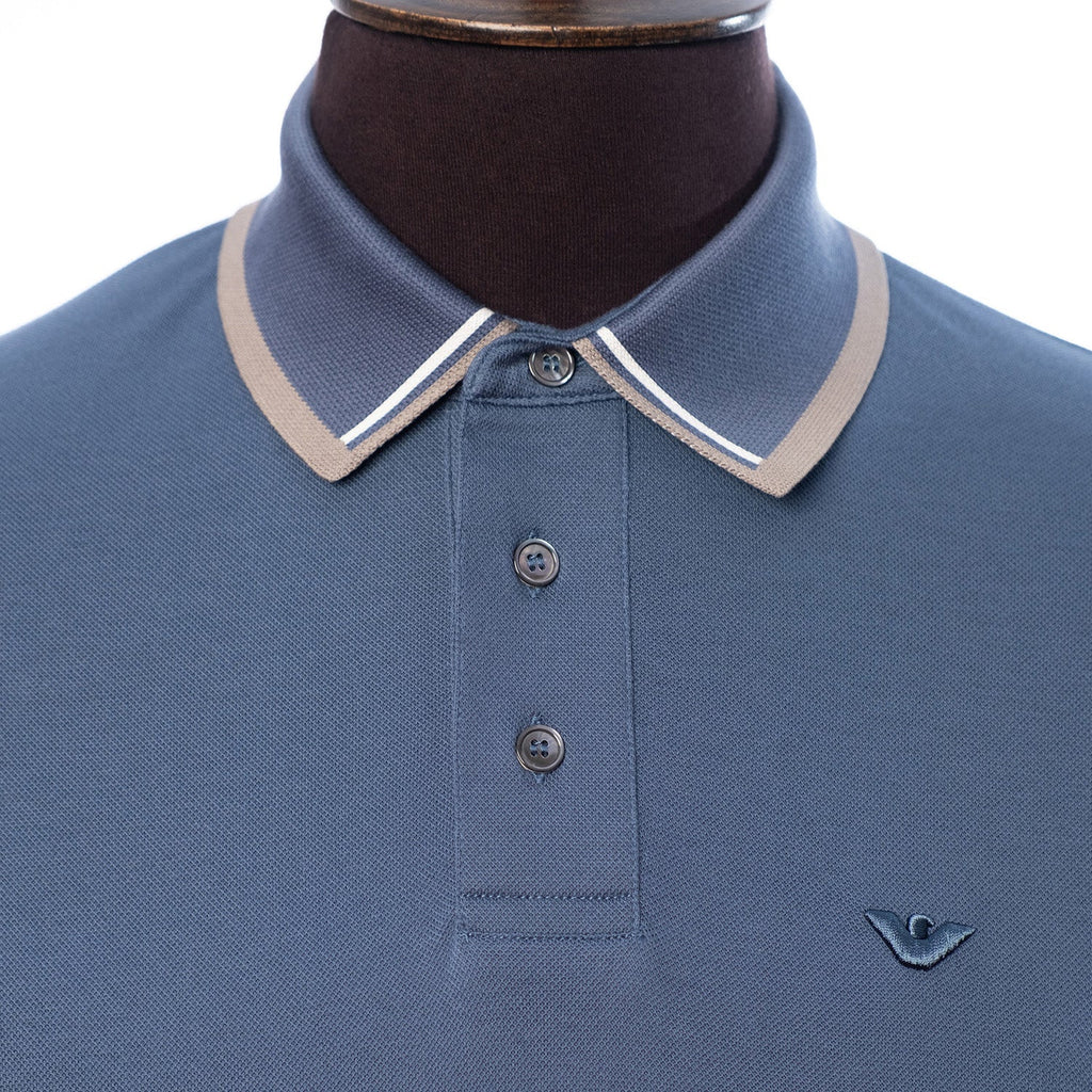 Mercerised Piqu Polo-Blue