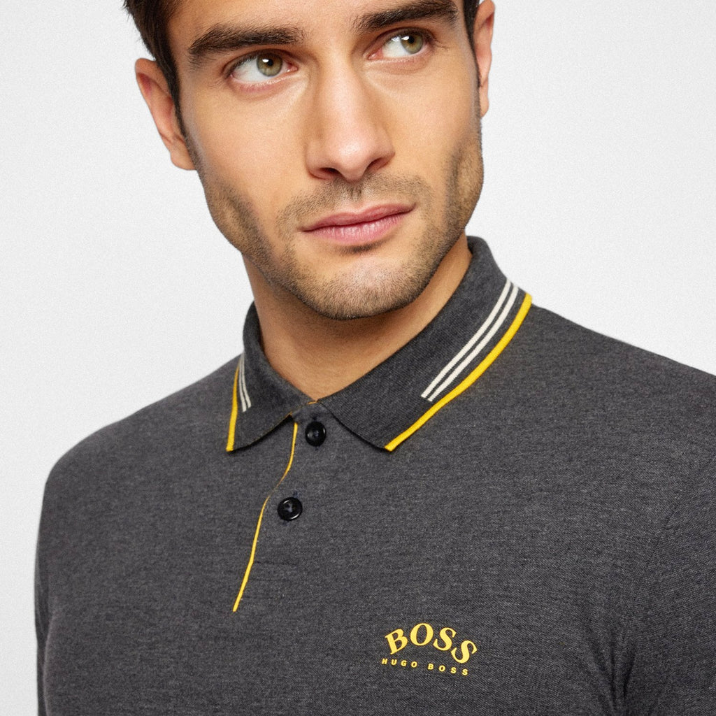Slim-Fit Polo Shirt In Stretch PiquÃ© With Curved Logo